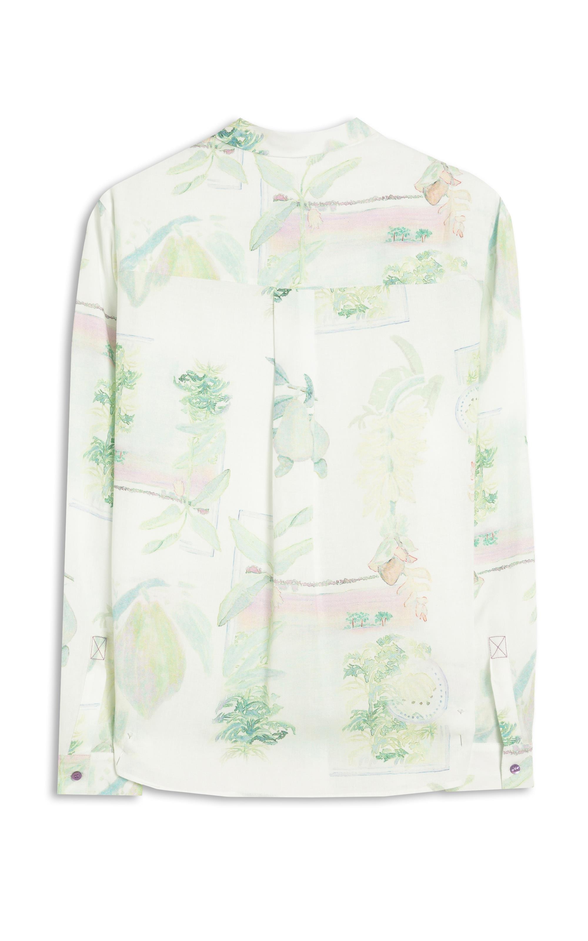 Camisa Nina Tropical Linho Blend Branco