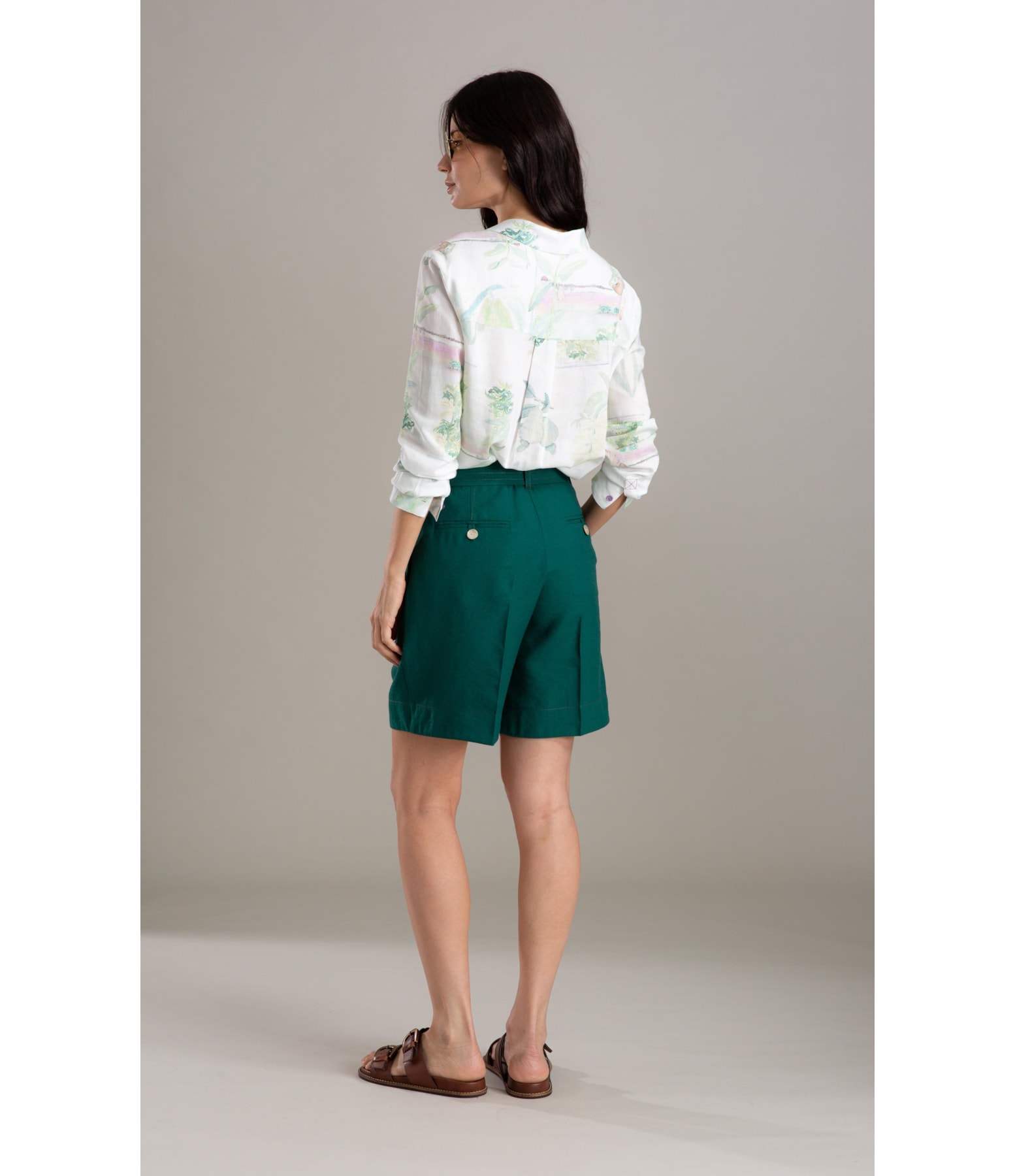 Camisa Nina Tropical Linho Blend Branco