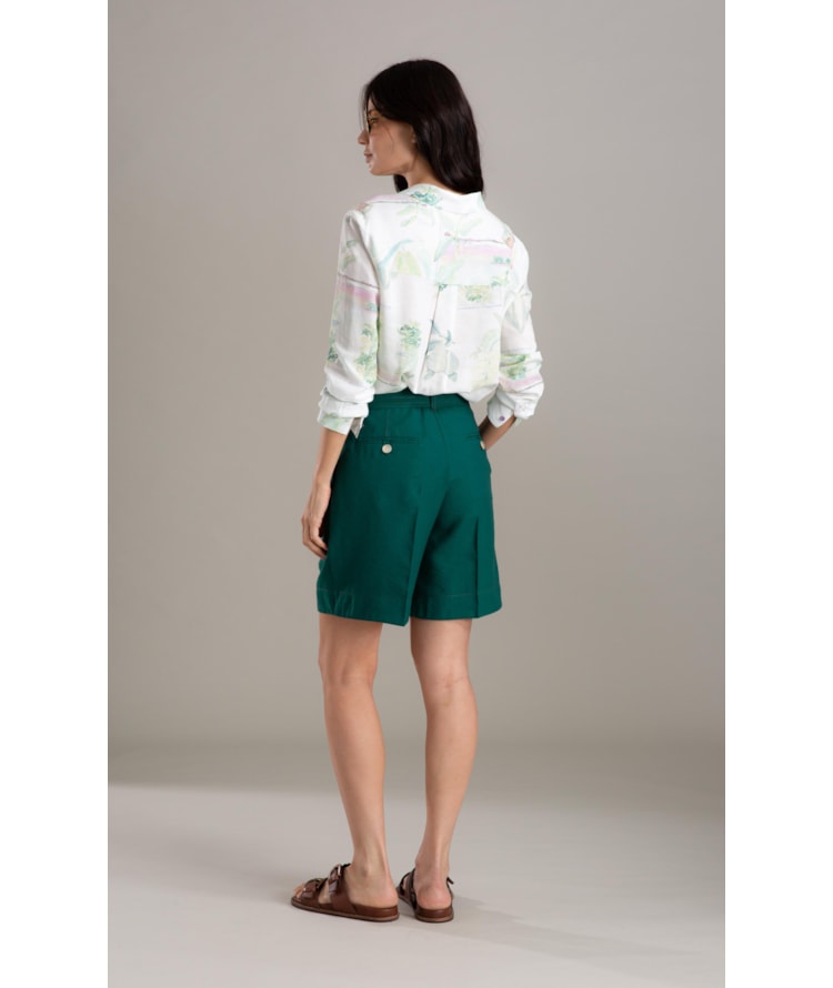 Camisa Nina Tropical Linho Blend Branco