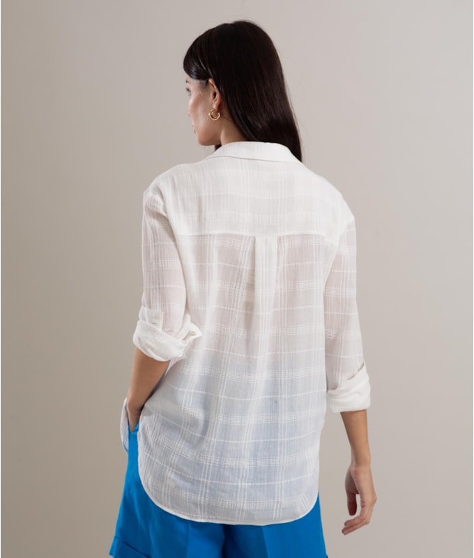 Camisa Nina Voil Maquinetado Off White