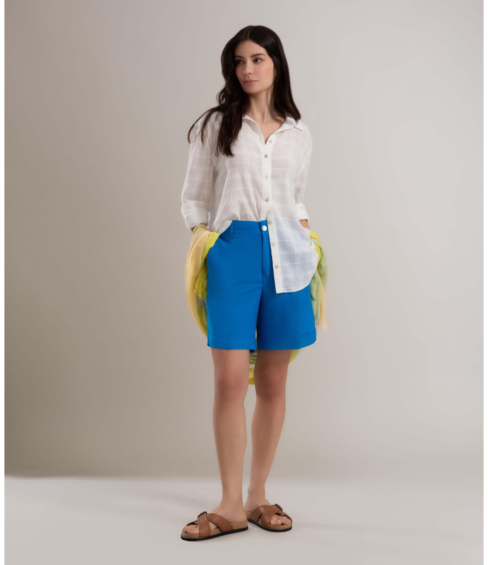 Camisa Nina Voil Maquinetado Off White