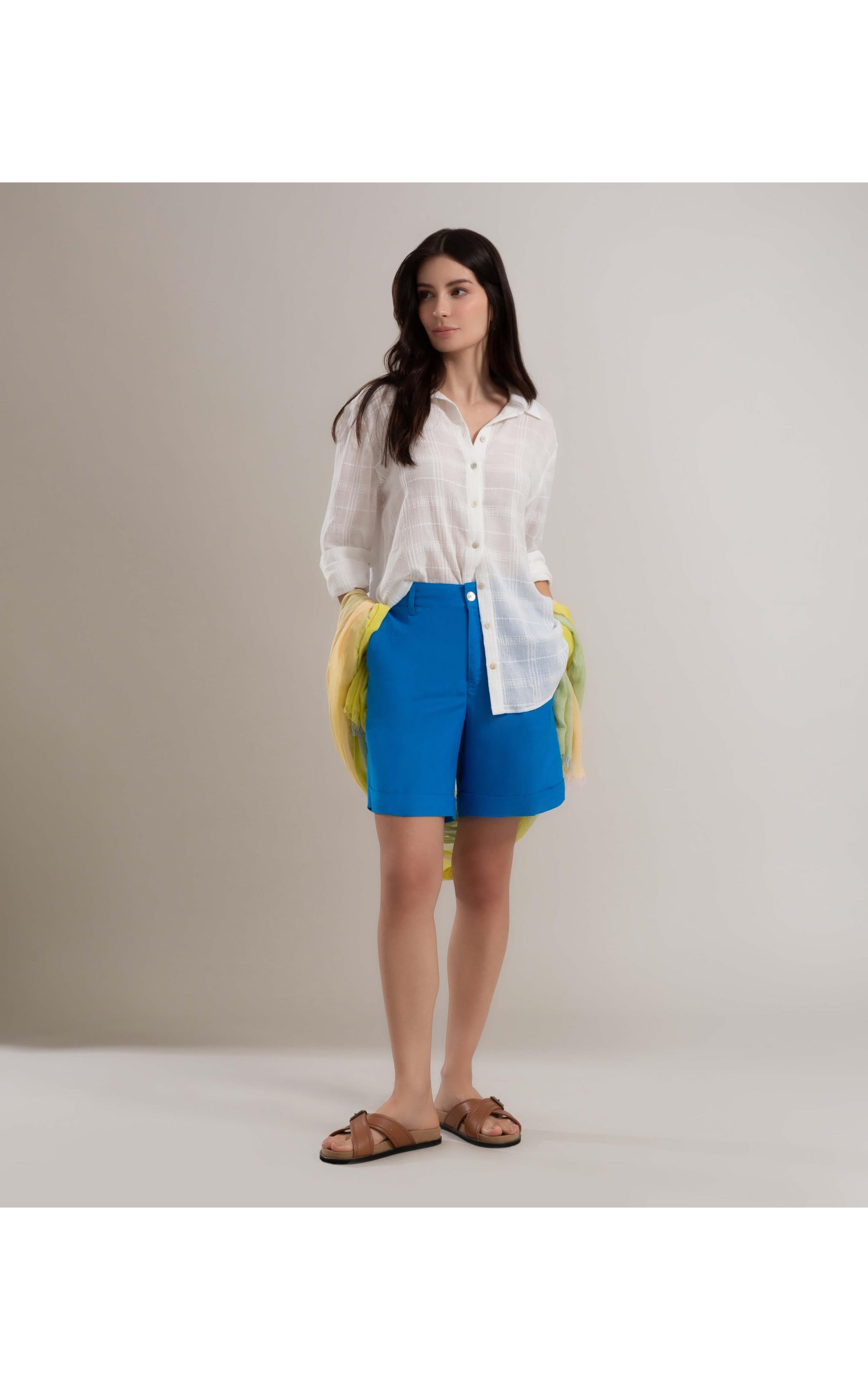 Camisa Nina Voil Maquinetado Off White