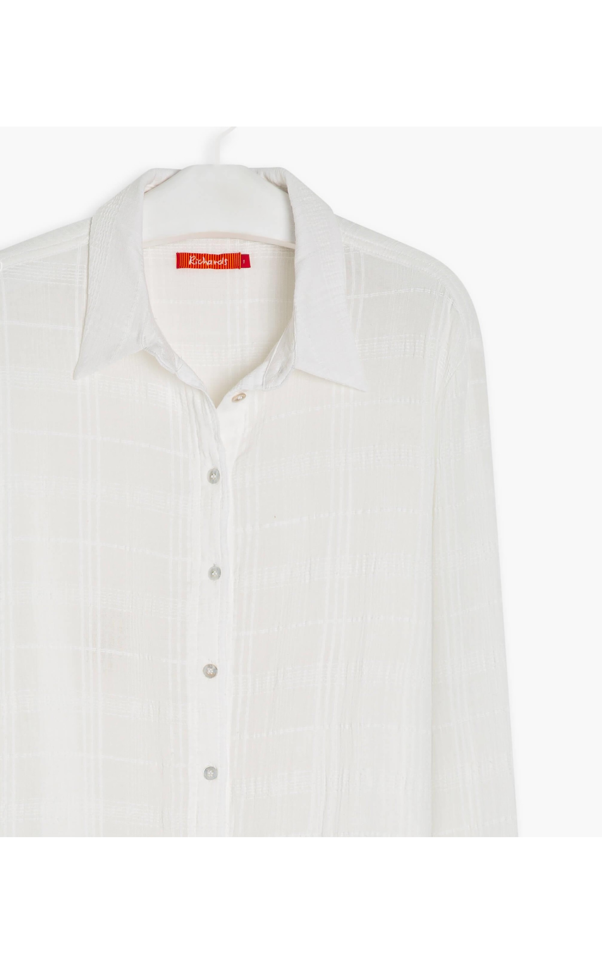 Camisa Nina Voil Maquinetado Off White