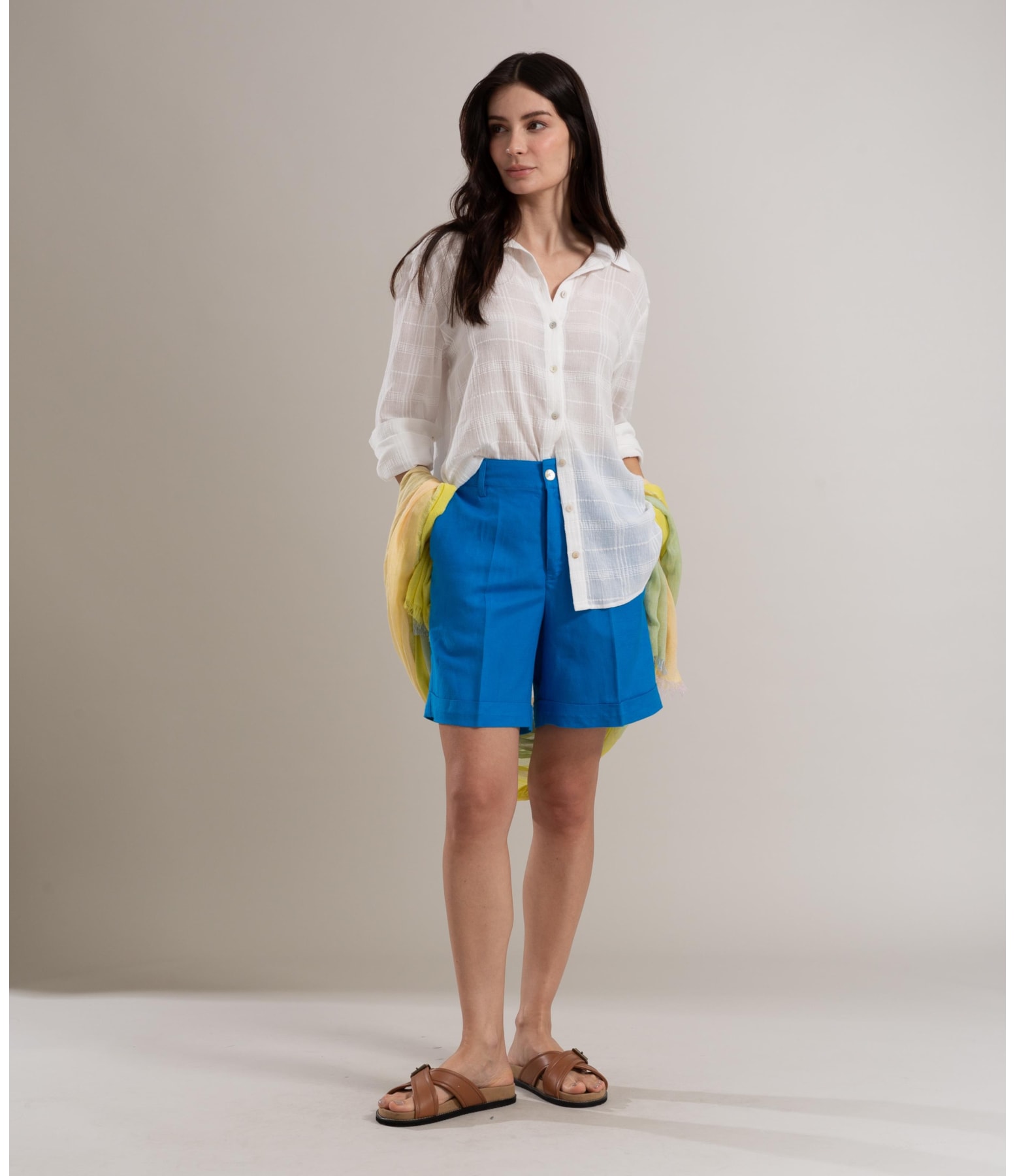 Camisa Nina Voil Maquinetado Off White