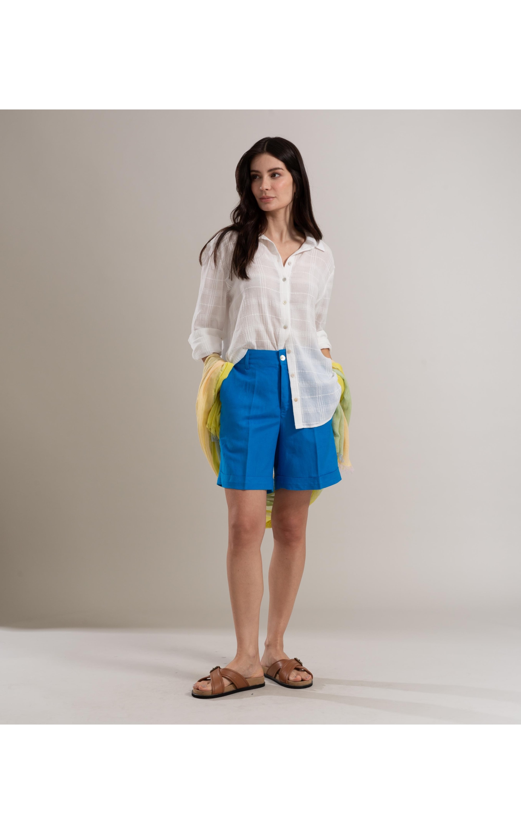 Camisa Nina Voil Maquinetado Off White