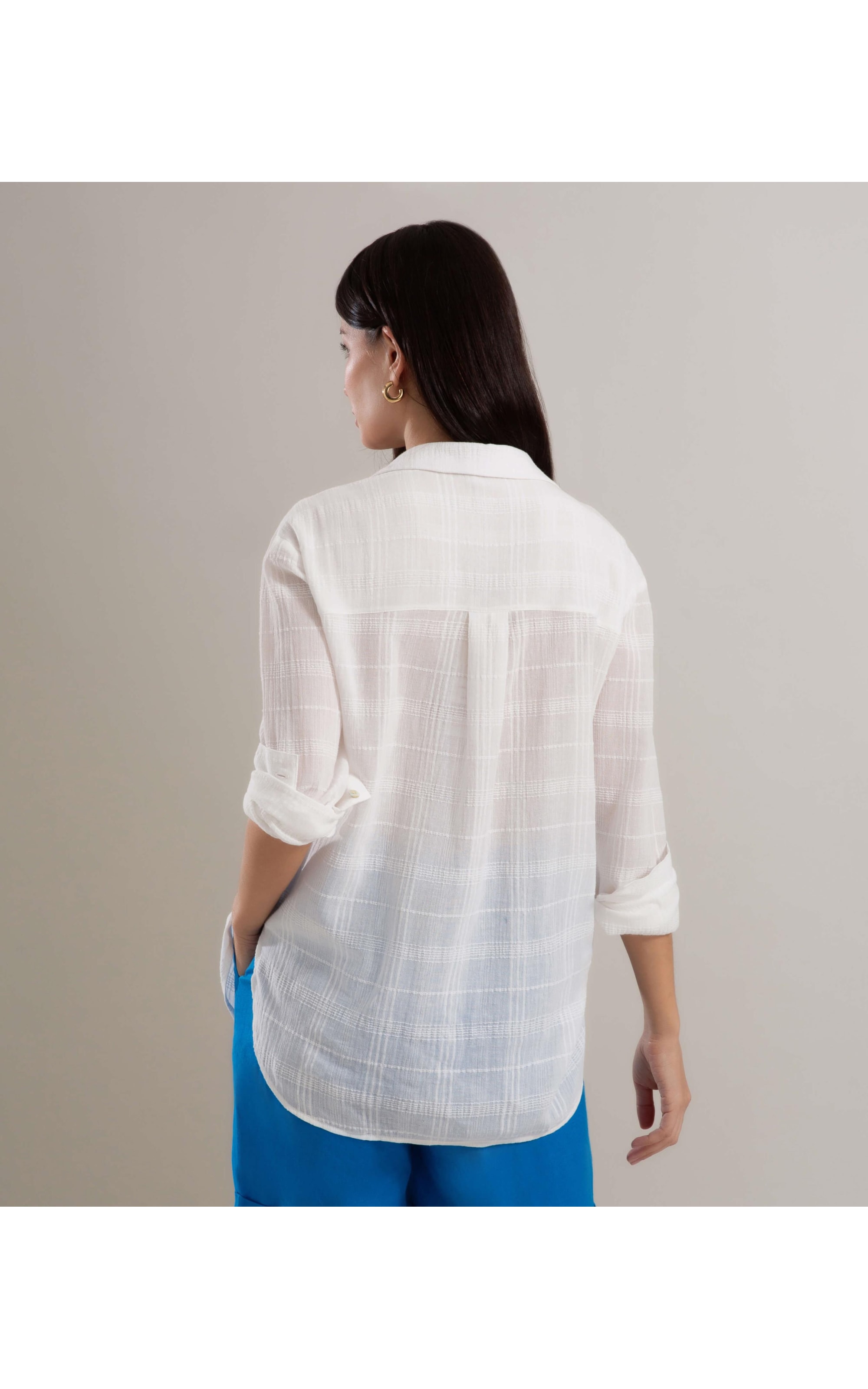 Camisa Nina Voil Maquinetado Off White