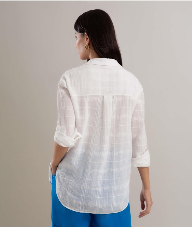Camisa Nina Voil Maquinetado Off White