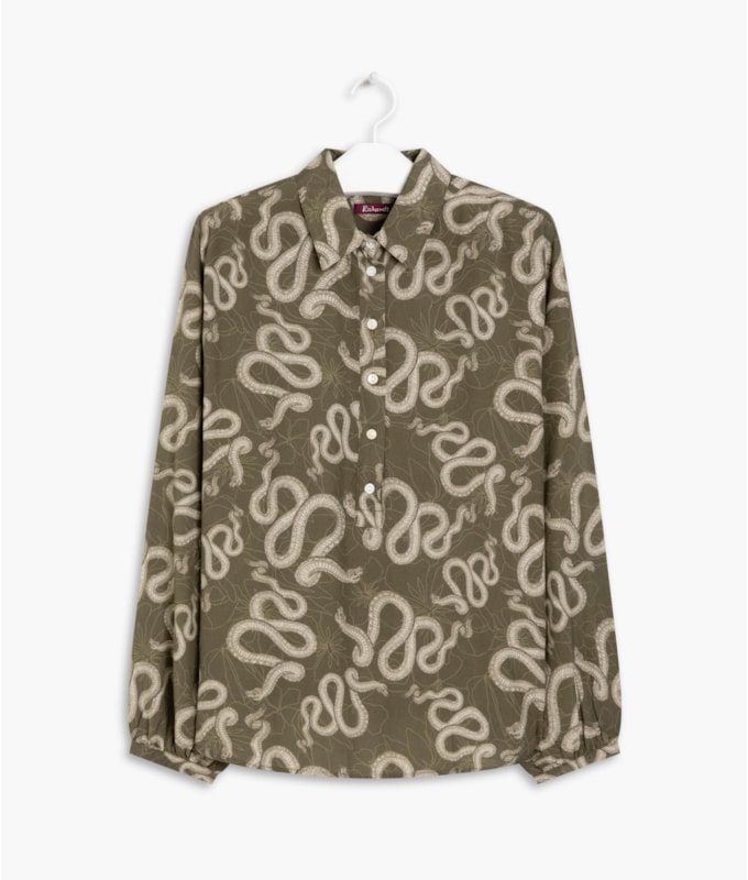 Camisa Noi Cobra Viscose Verde Army