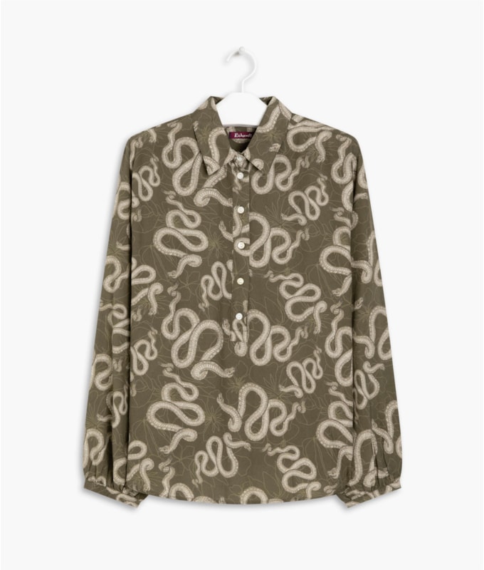 Camisa Noi Cobra Viscose Verde Army