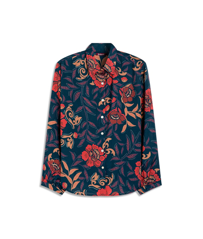 Camisa Noi Mexicana Viscose Marinho