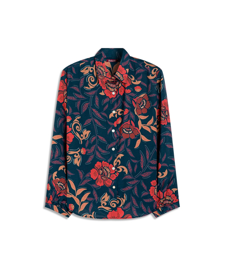 Camisa Noi Mexicana Viscose Marinho