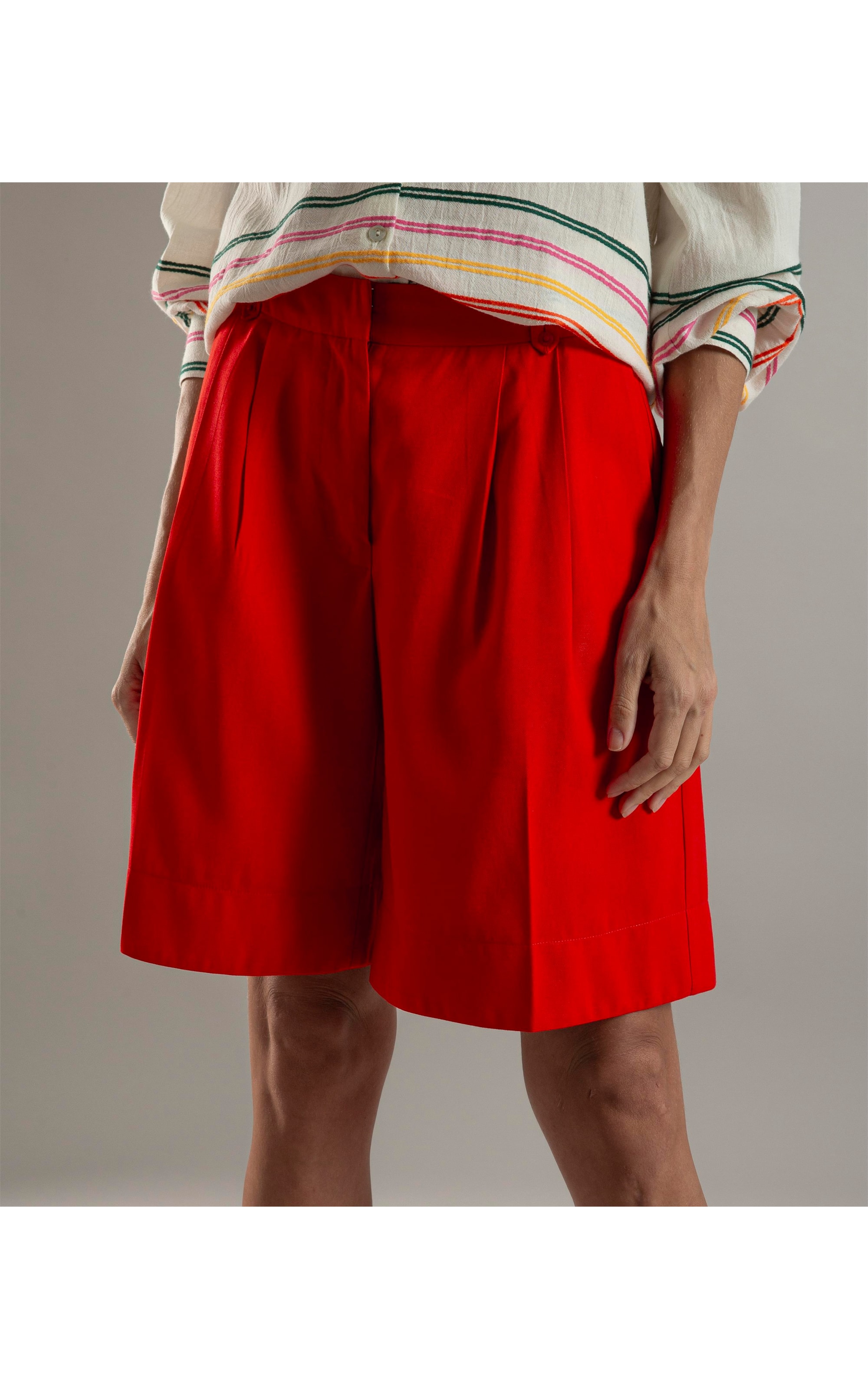 Camisa Noi Voil Striped Collors Branco