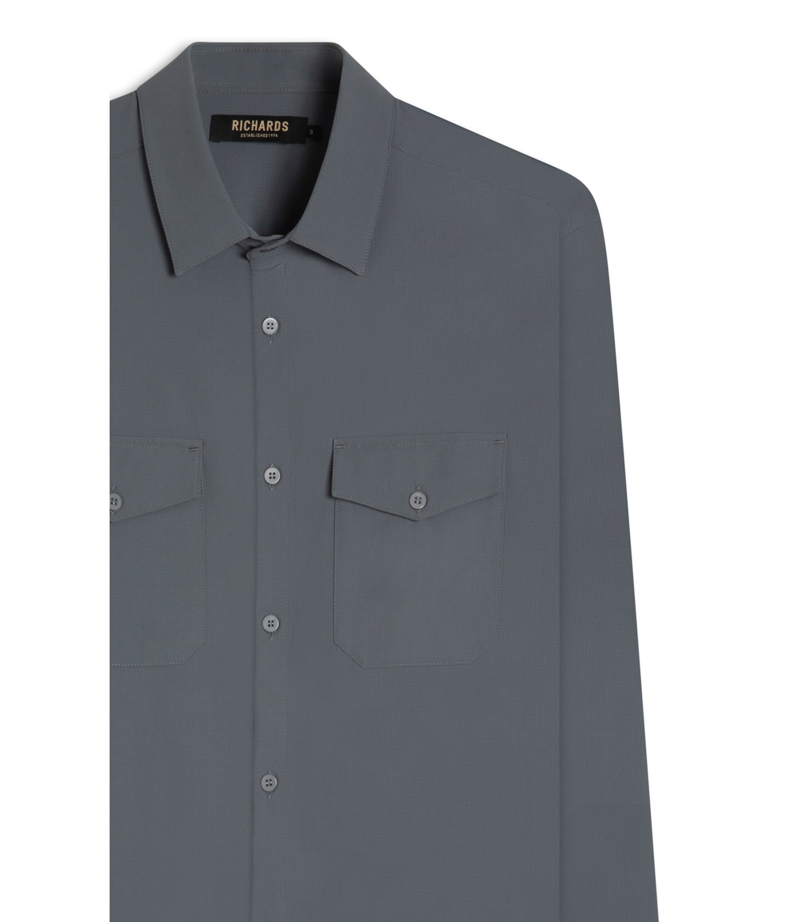 Camisa Nylon Tech Pockets Ml Grafite