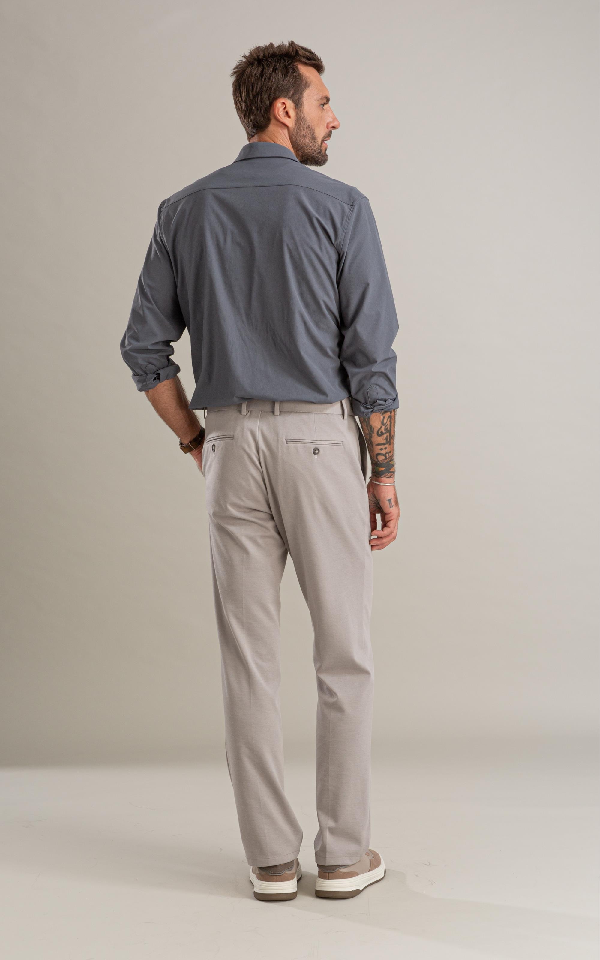 Camisa Nylon Tech Pockets Ml Grafite