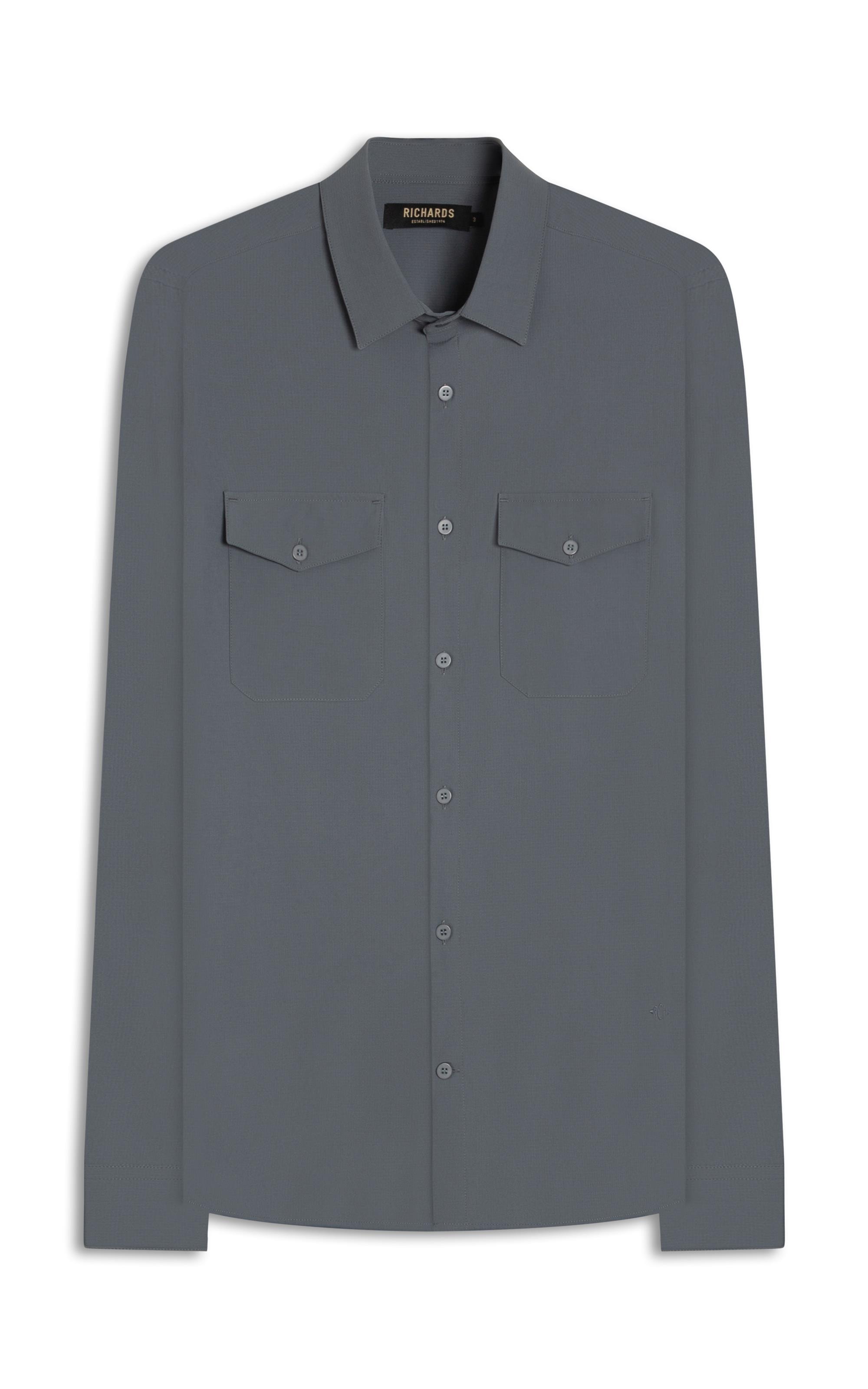 Camisa Nylon Tech Pockets Ml Grafite