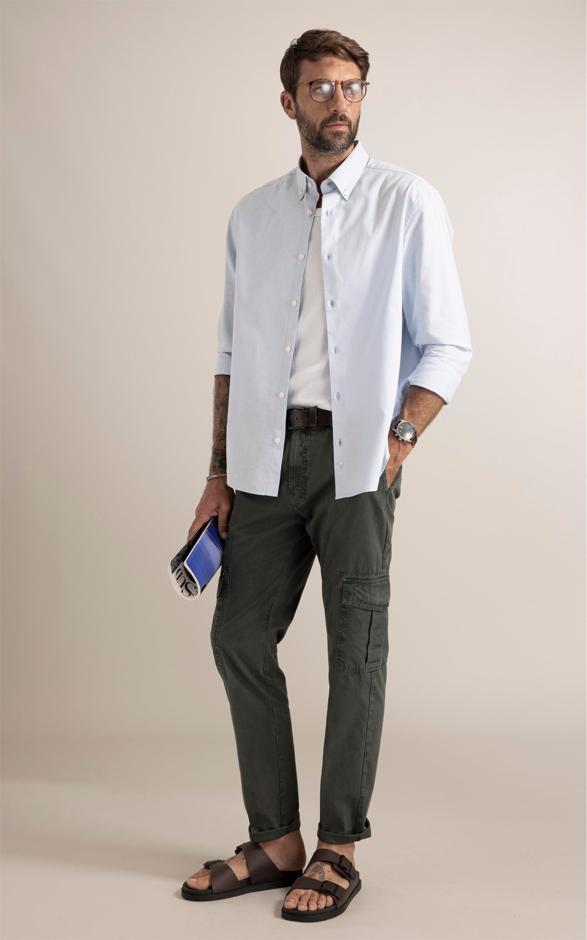 Camisa Oxford Azul Claro