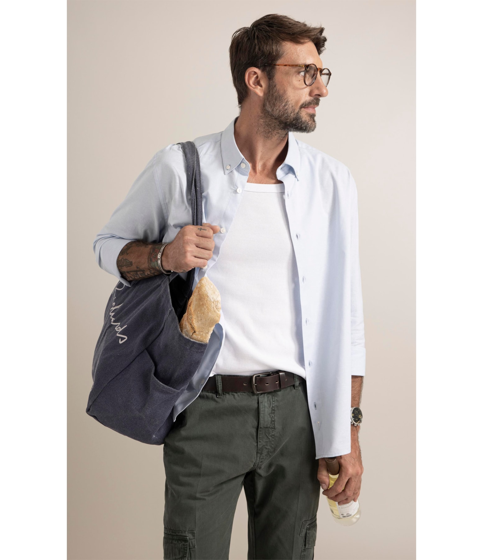 Camisa Oxford Azul Claro