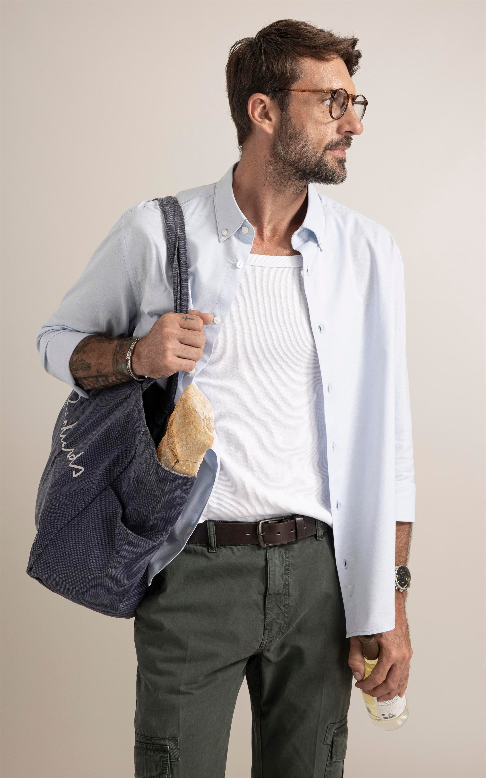 Camisa Oxford Azul Claro