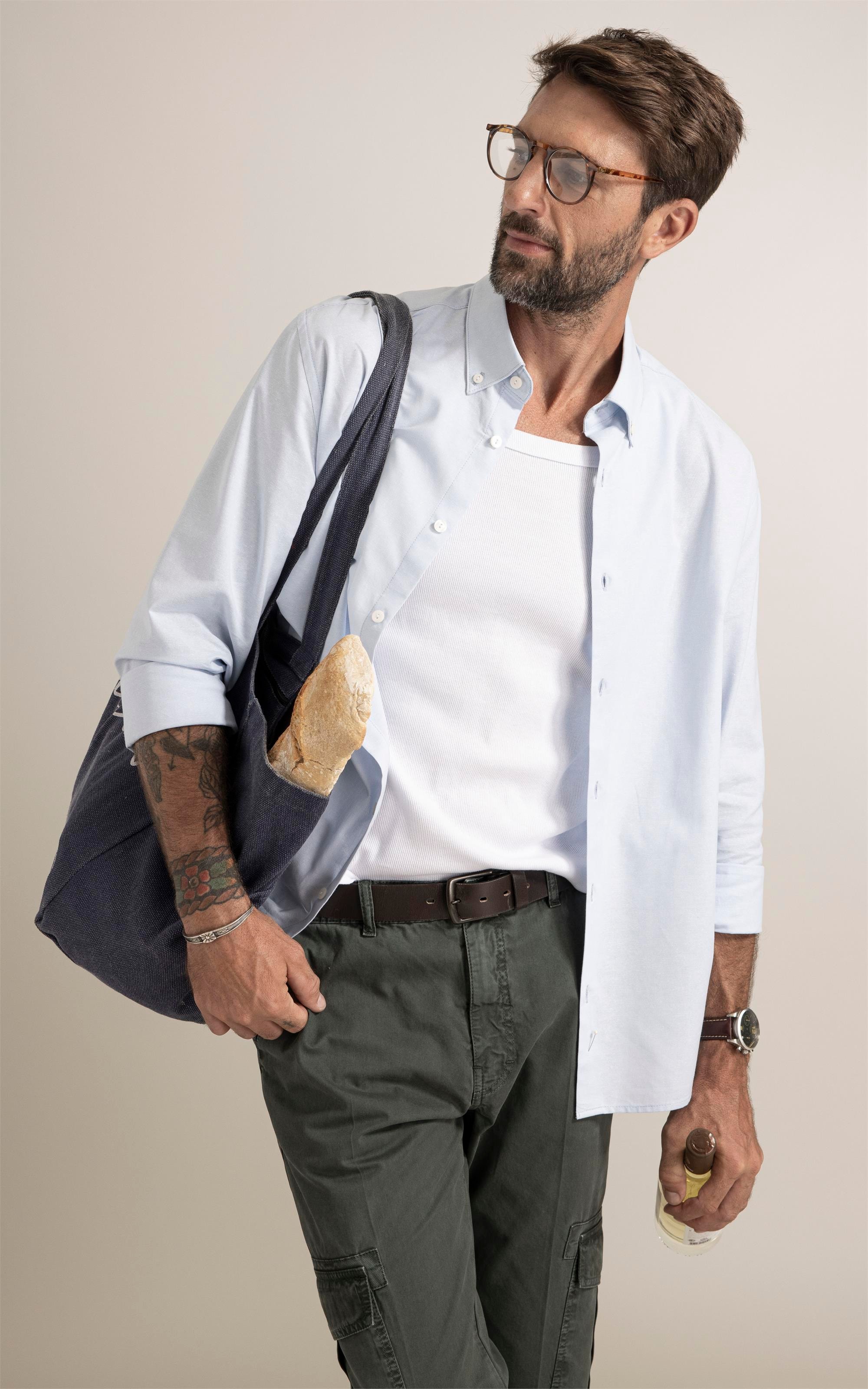 Camisa Oxford Azul Claro