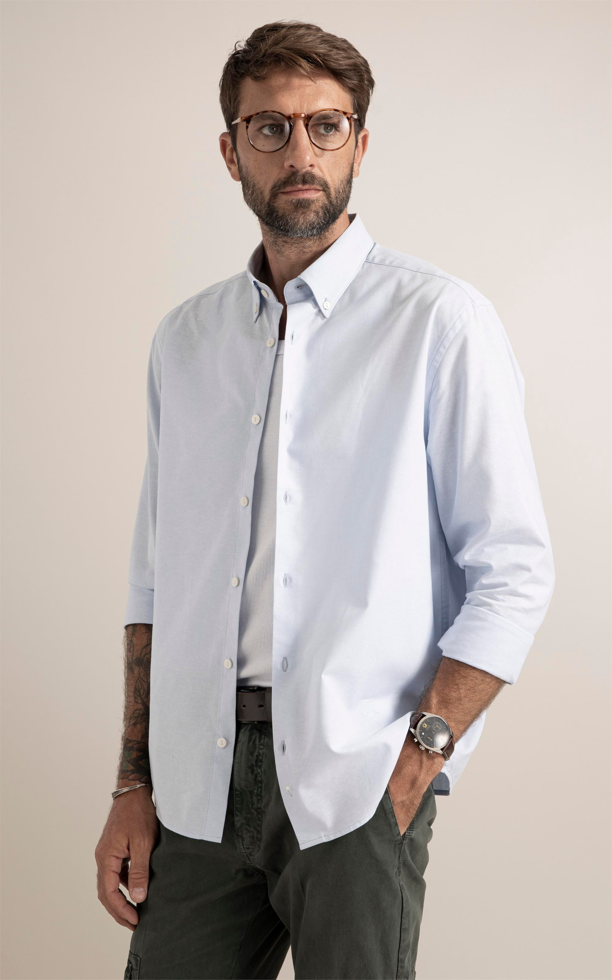Camisa Oxford Azul Claro