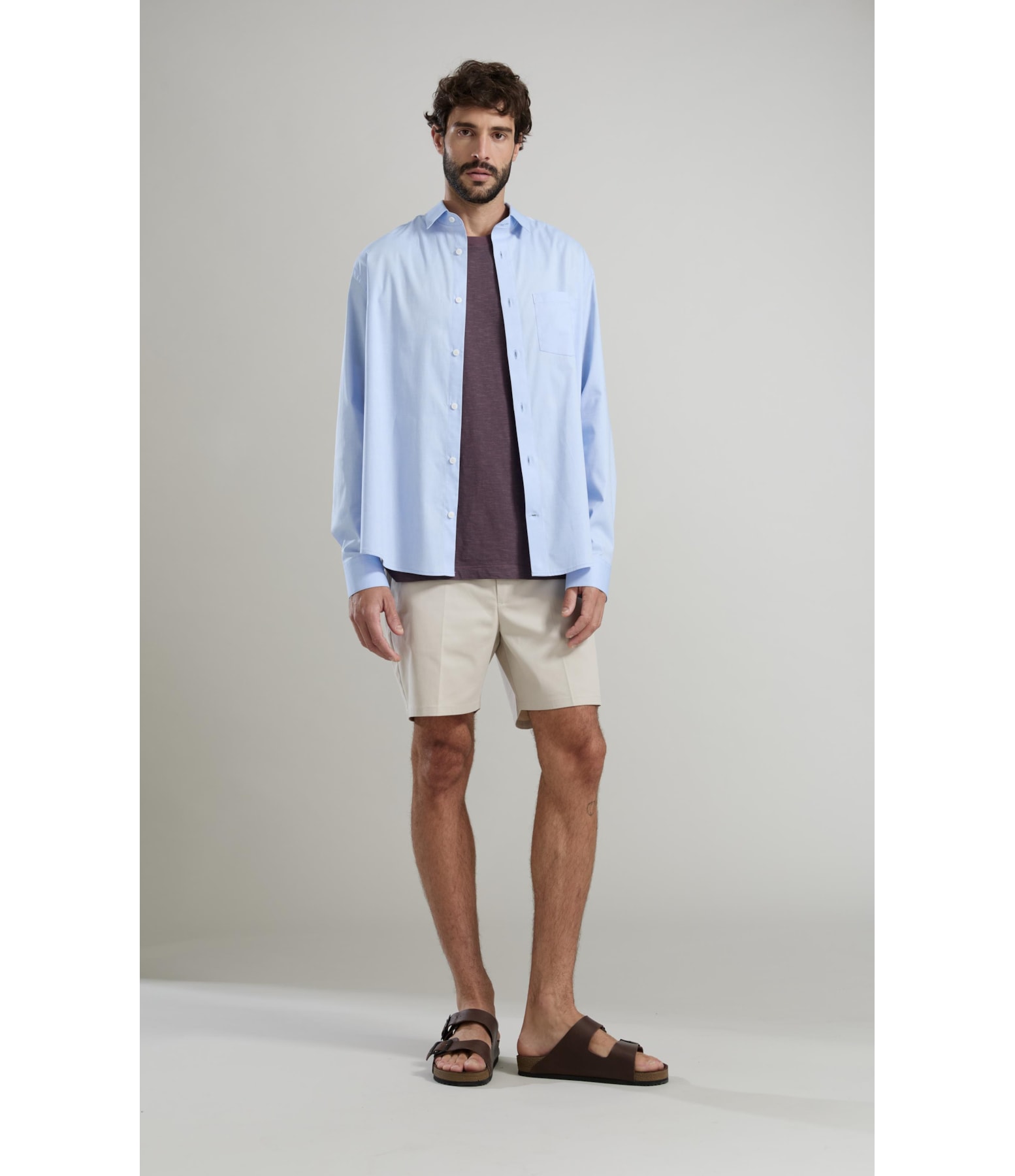 Camisa Oxford Ly Ml Azul Claro