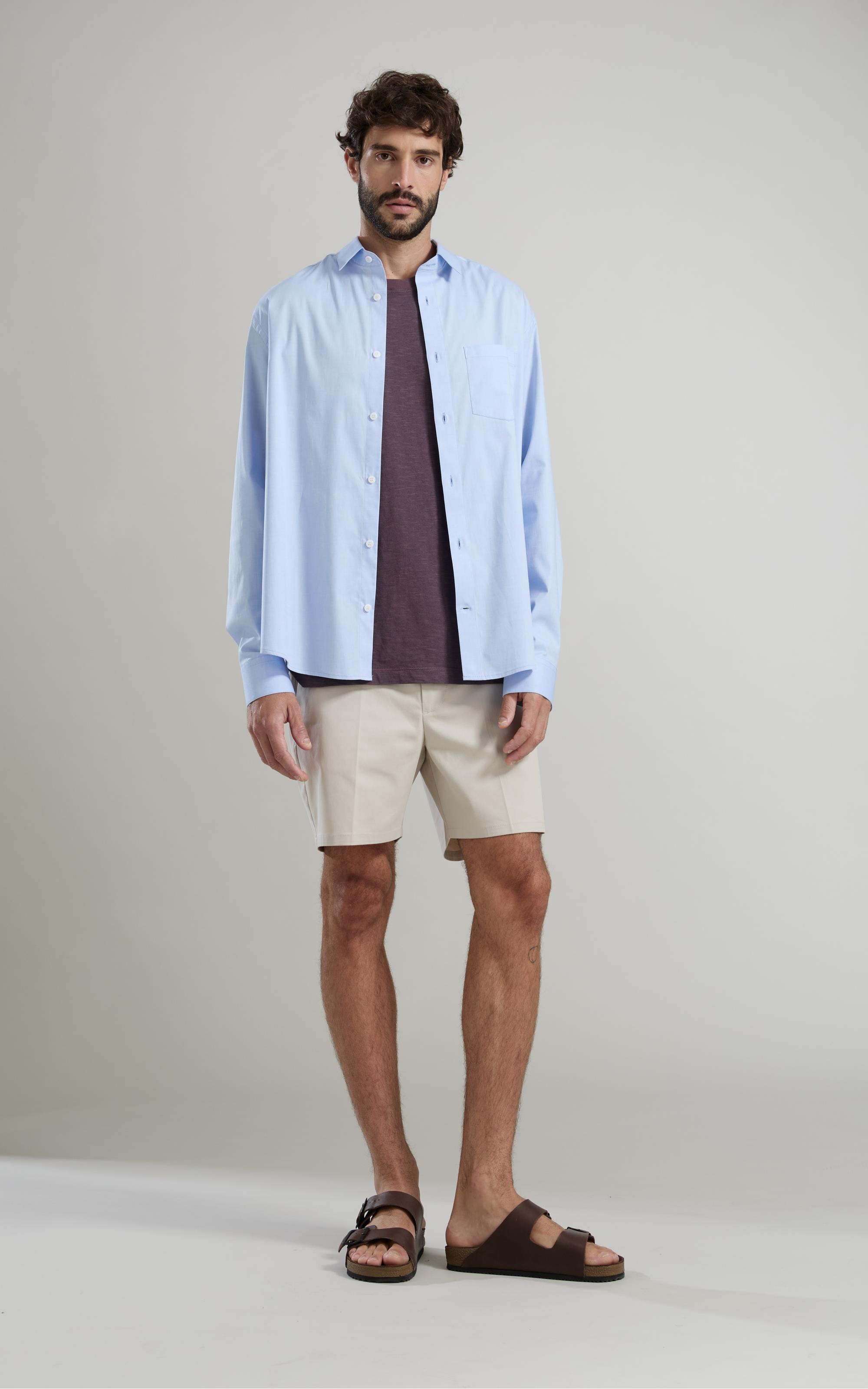 Camisa Oxford Ly Ml Azul Claro