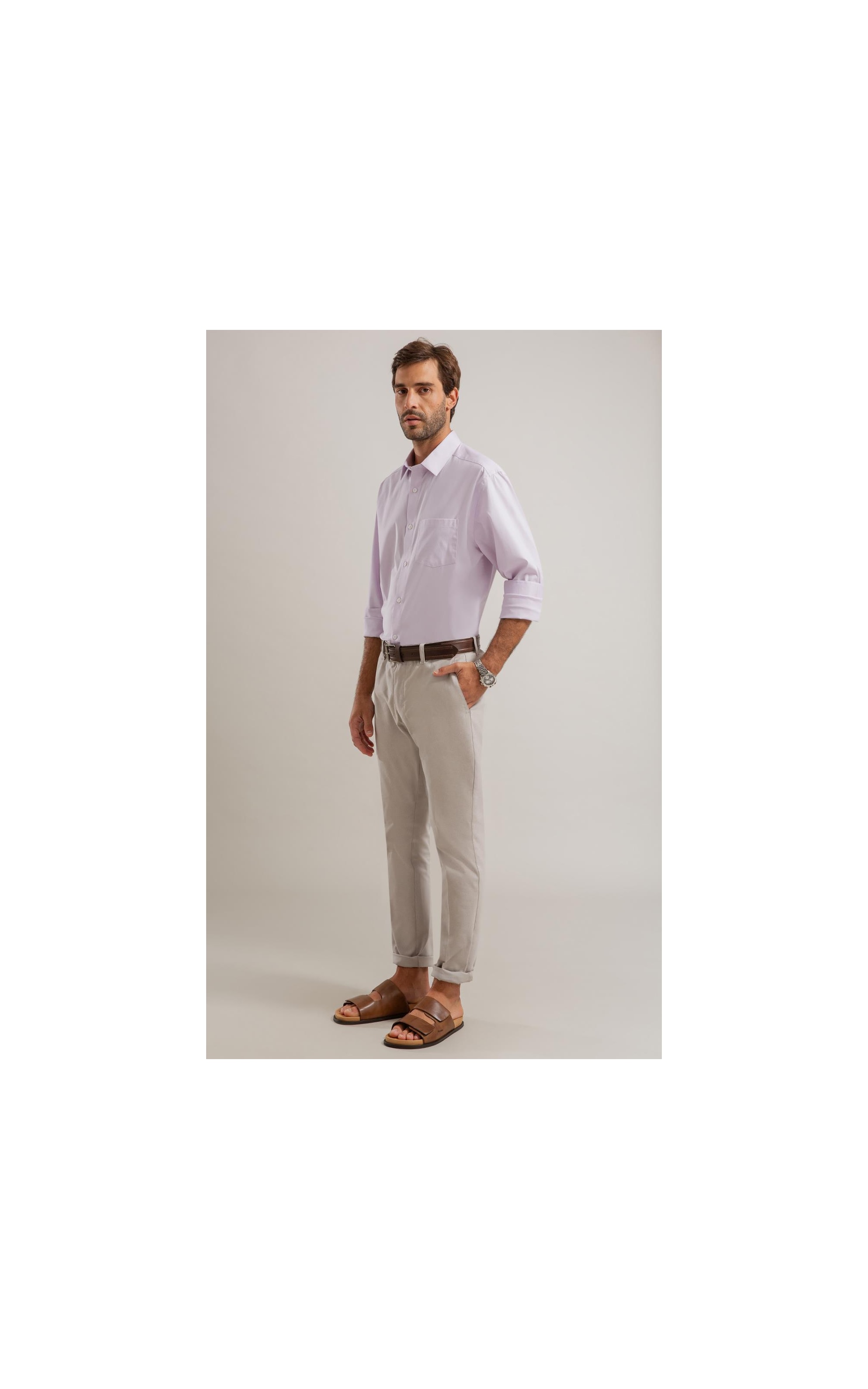 Camisa Oxford Ly Ml Lilas