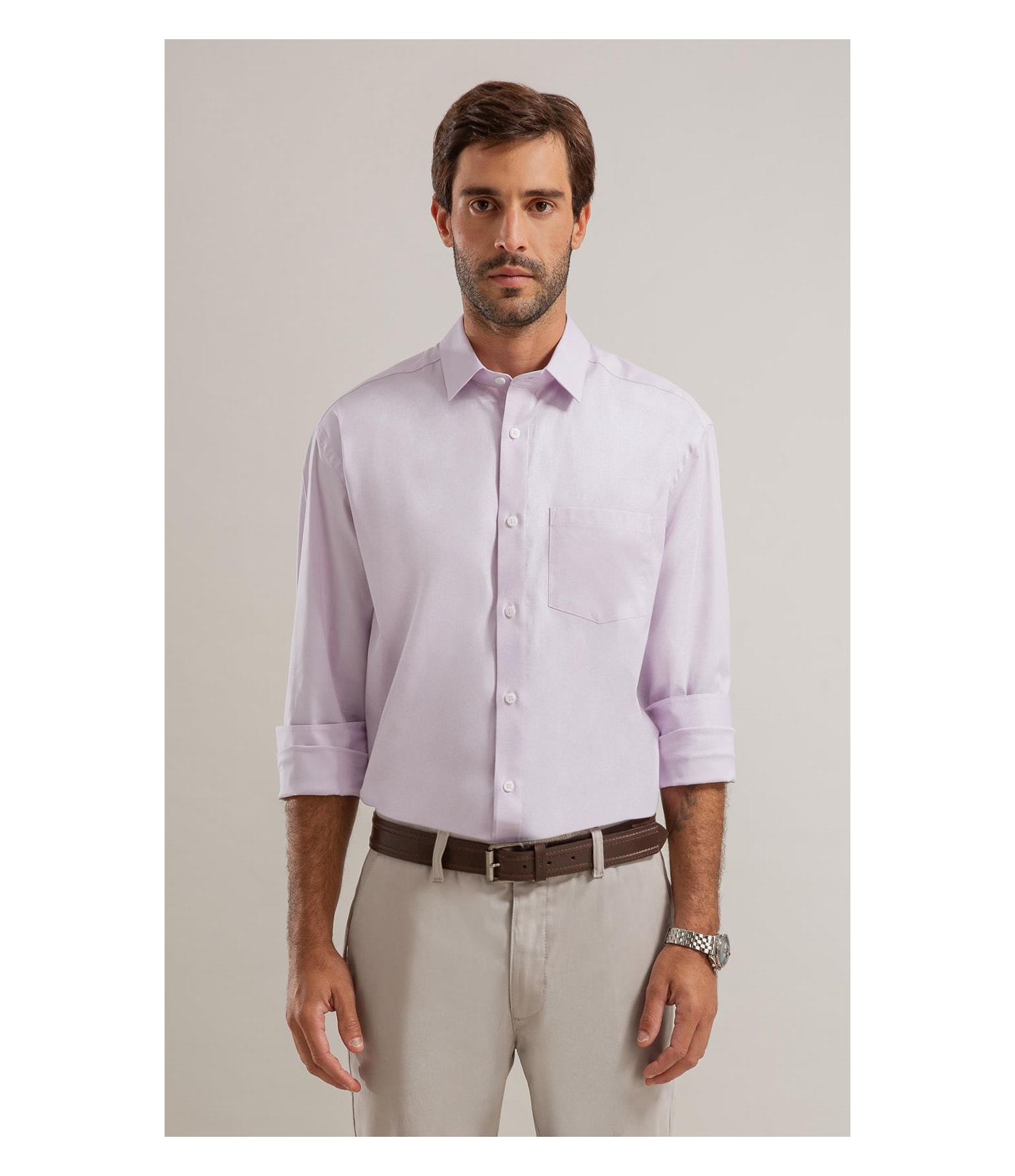 Camisa Oxford Ly Ml Lilas