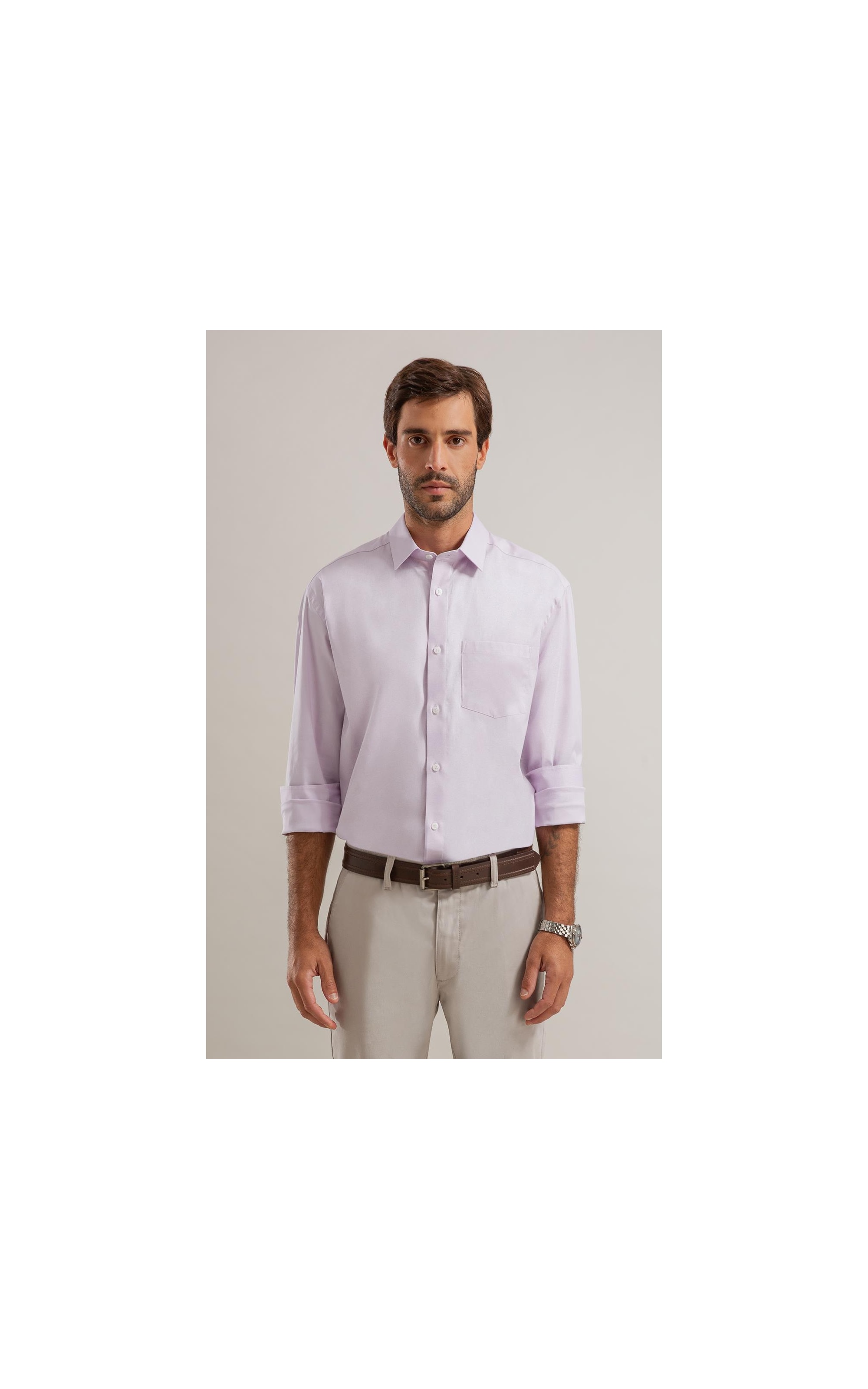 Camisa Oxford Ly Ml Lilas