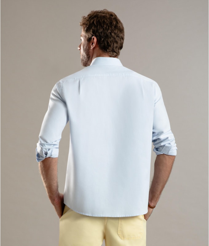 Camisa Oxford Ml Azul Claro