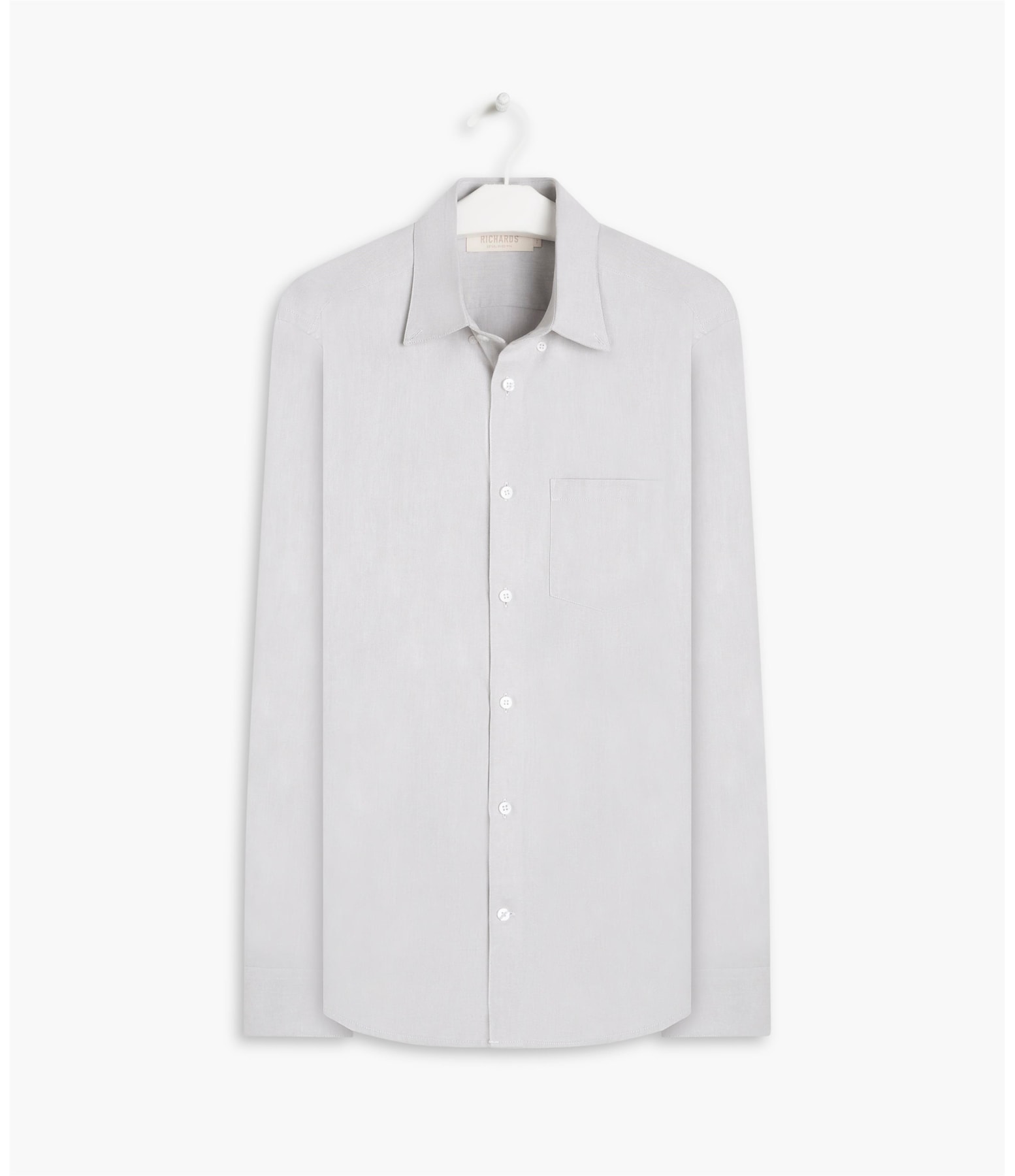 Camisa Oxford Ml Cinza Claro
