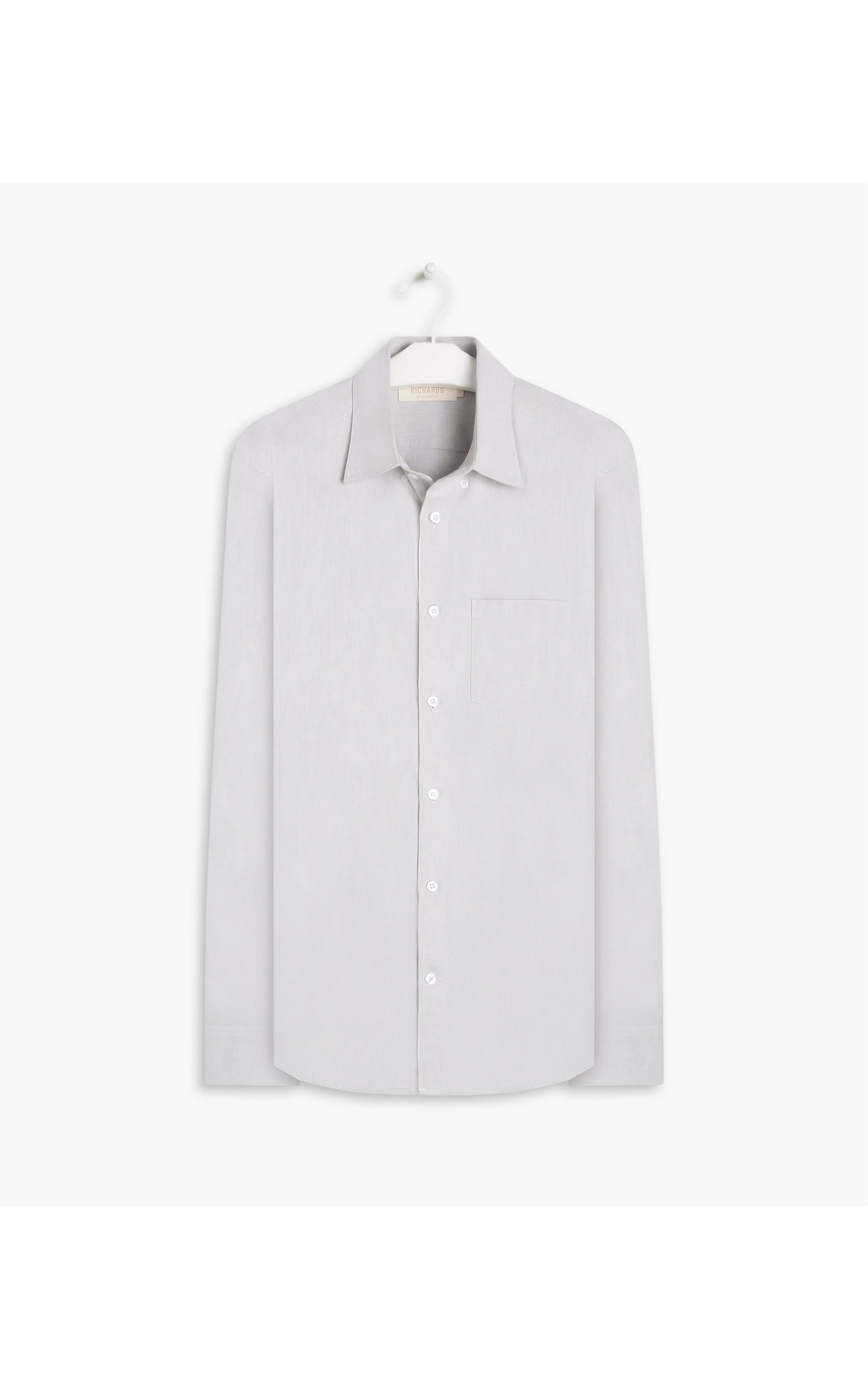 Camisa Oxford Ml Cinza Claro