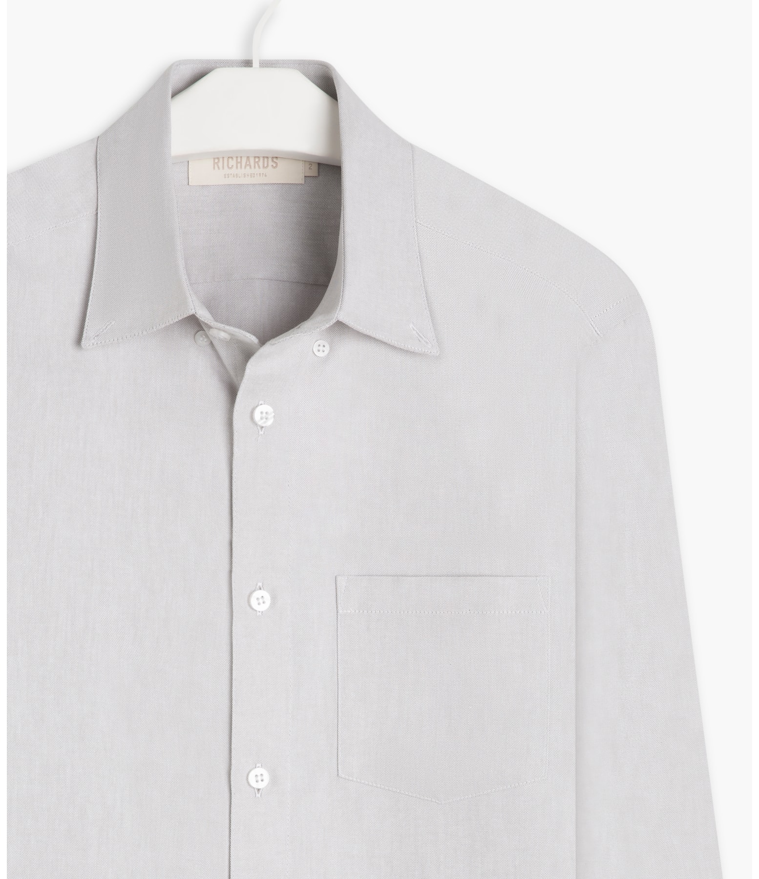 Camisa Oxford Ml Cinza Claro