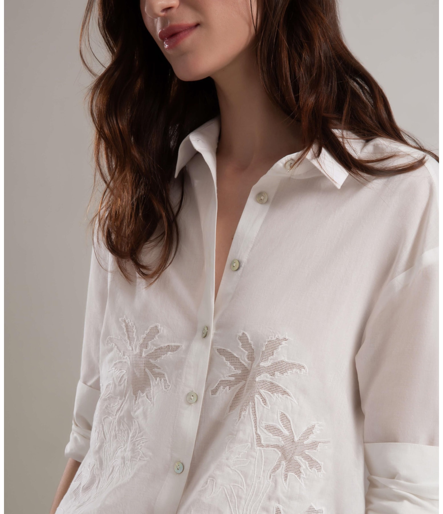 Camisa Palm Cotton Off White