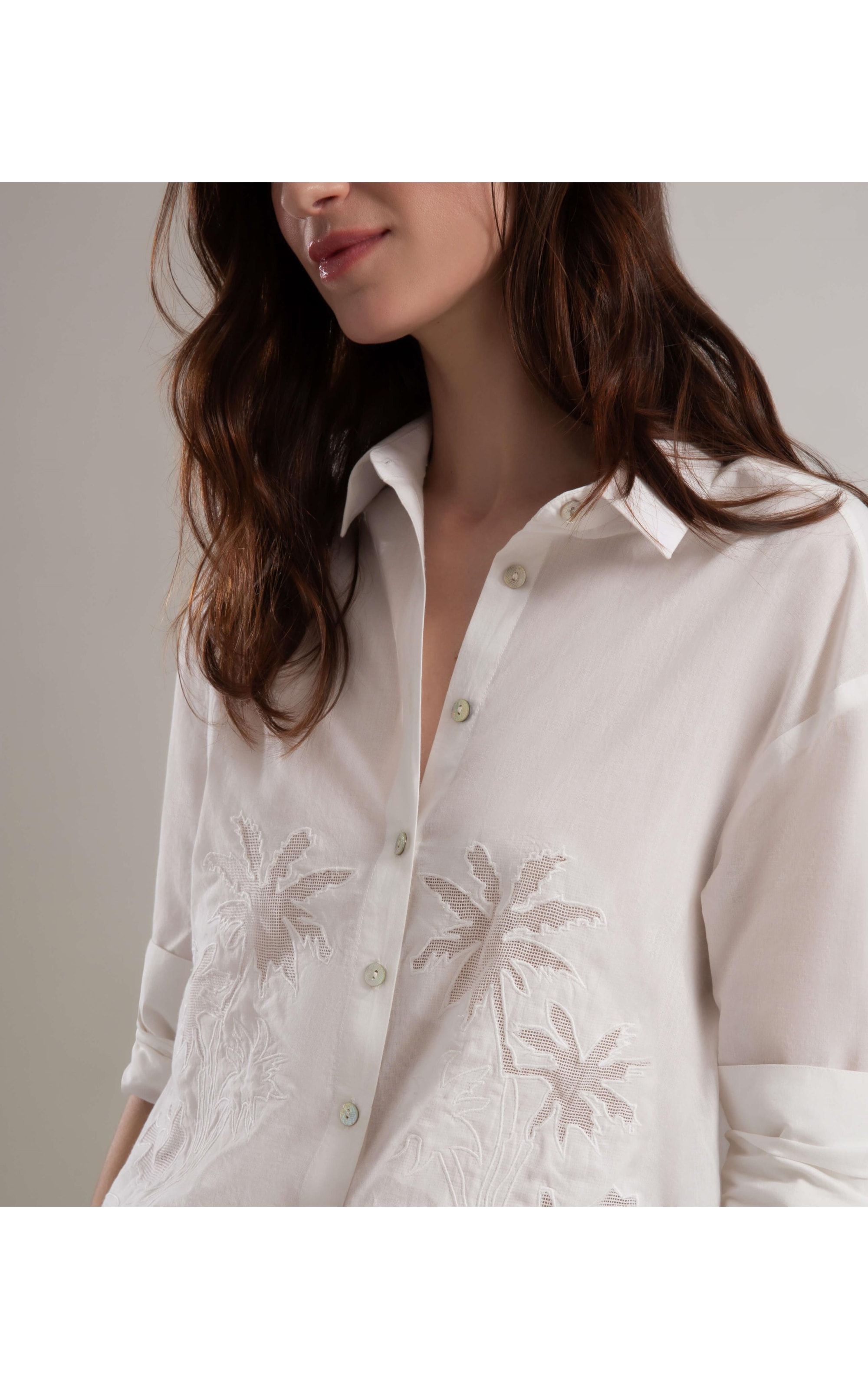 Camisa Palm Cotton Off White