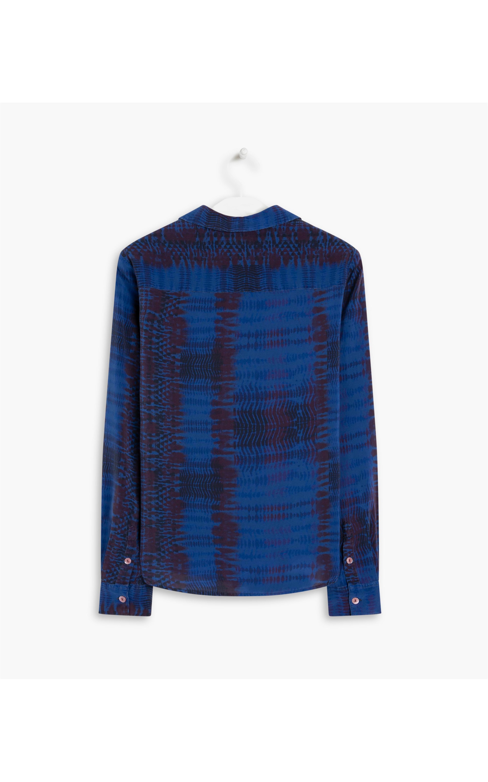 Camisa Papoula Seda Est Sumauma Purple Blue