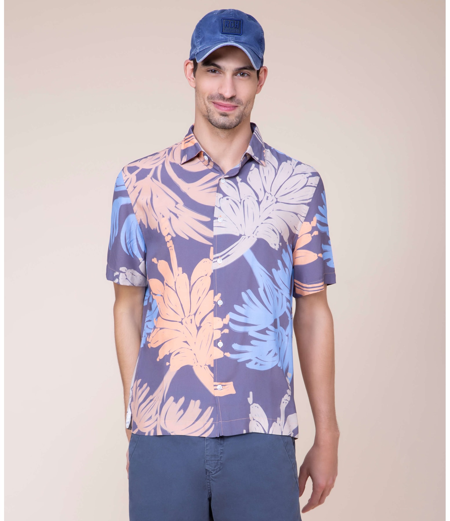 Camisa Paradise Leaves Estampada Mc Laranja