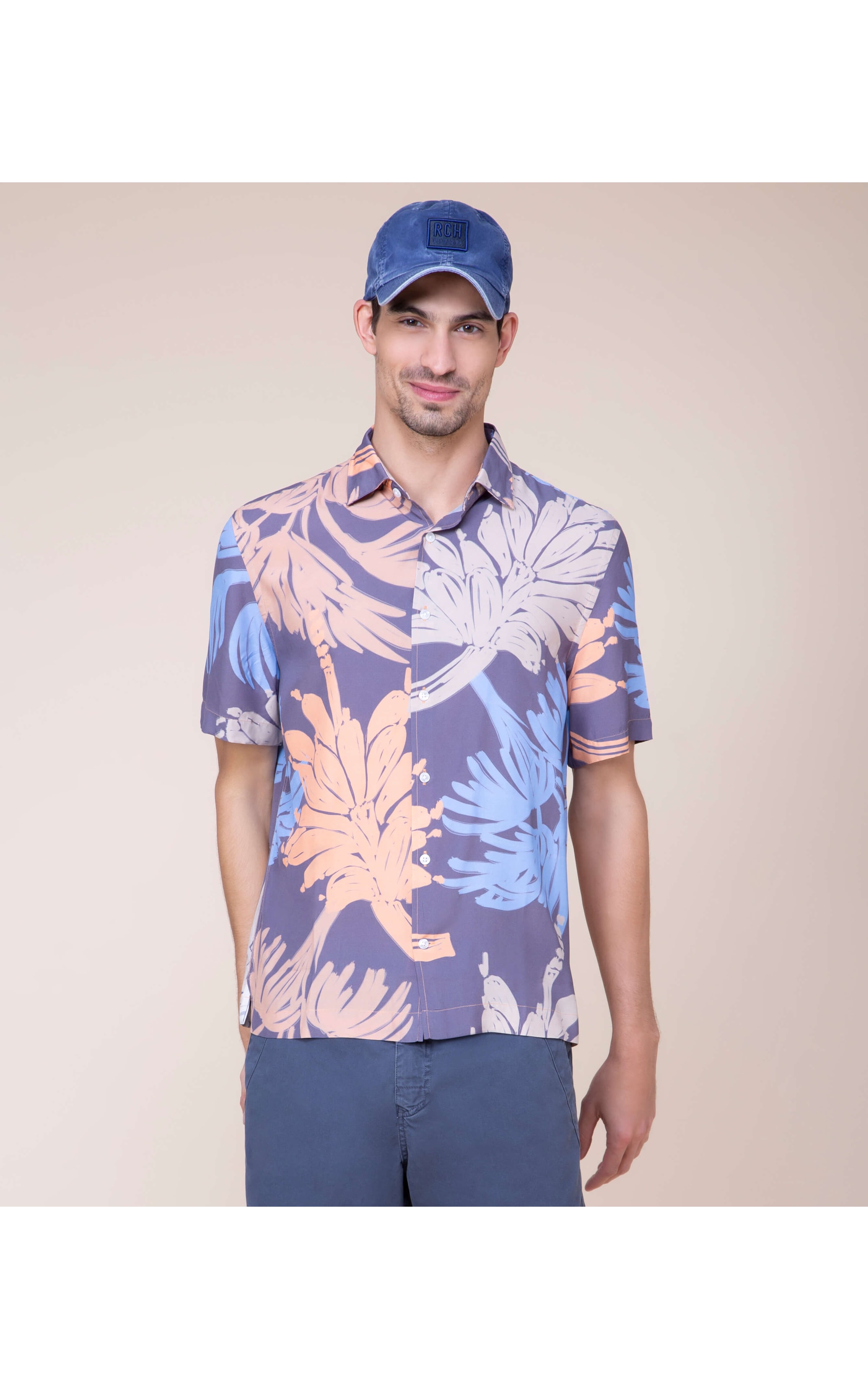 Camisa Paradise Leaves Estampada Mc Laranja