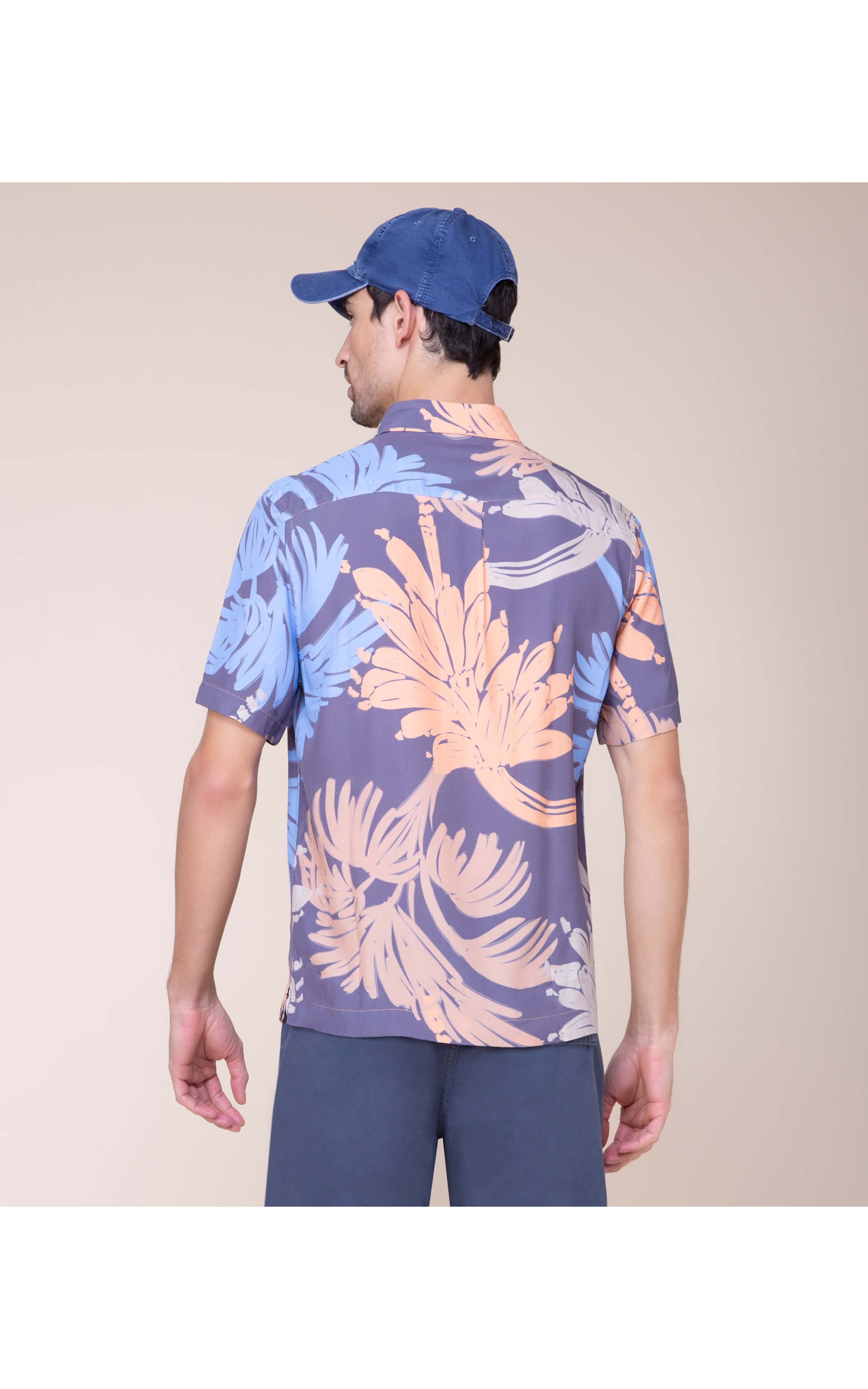 Camisa Paradise Leaves Estampada Mc Laranja