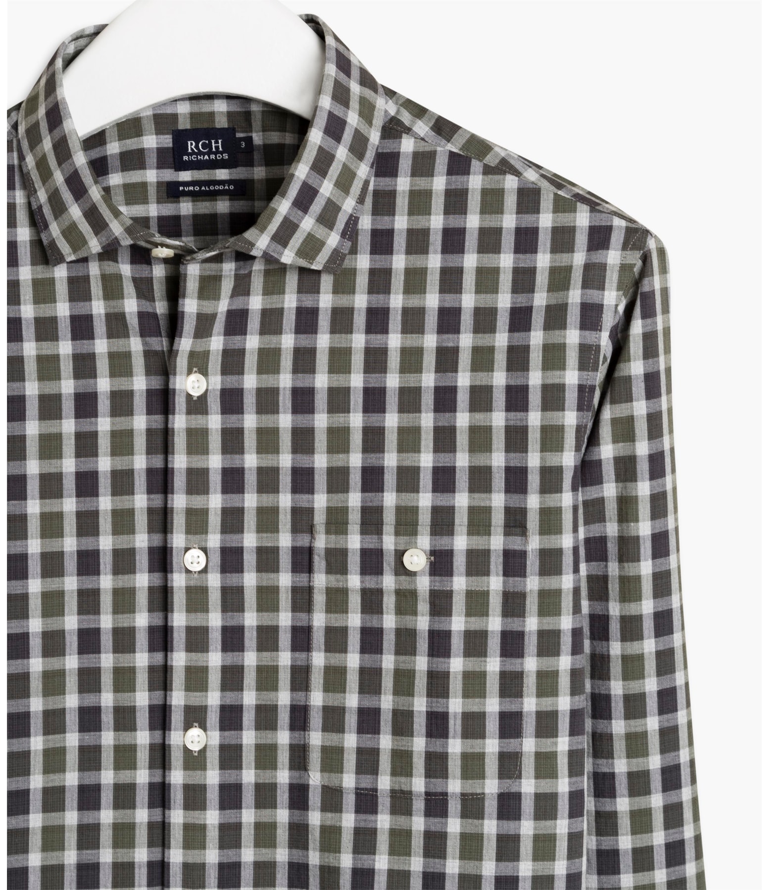 Camisa Paris Xadrez Ml Verde Mescla