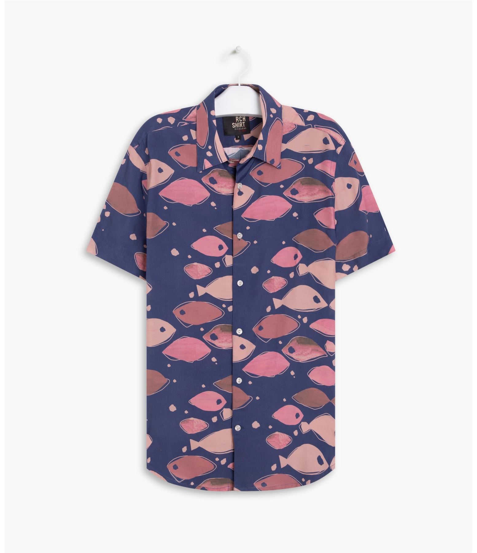 Camisa Peixe Color Estampada Dark Navy