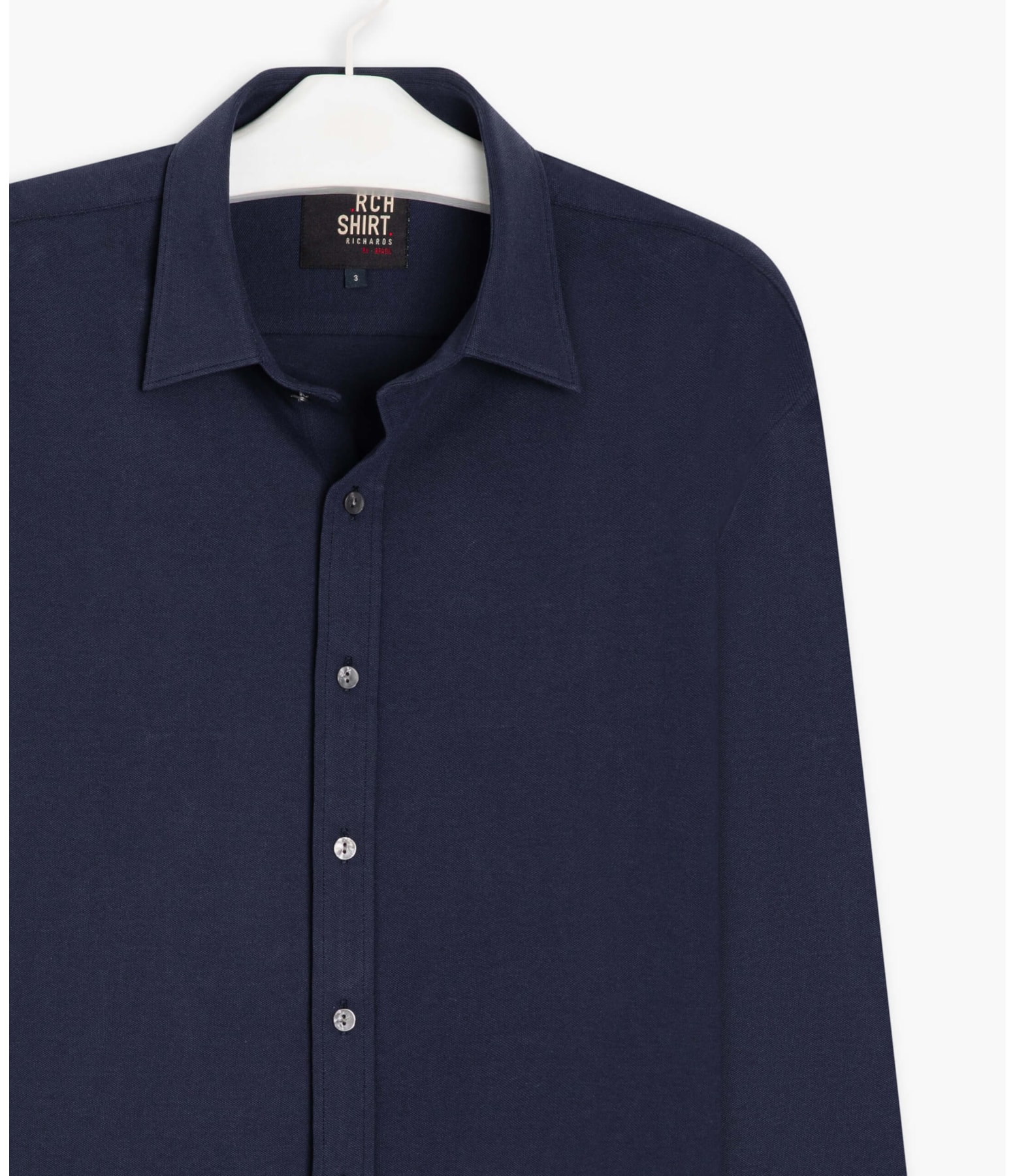 Camisa Piquet Classic Ml Dark Navy