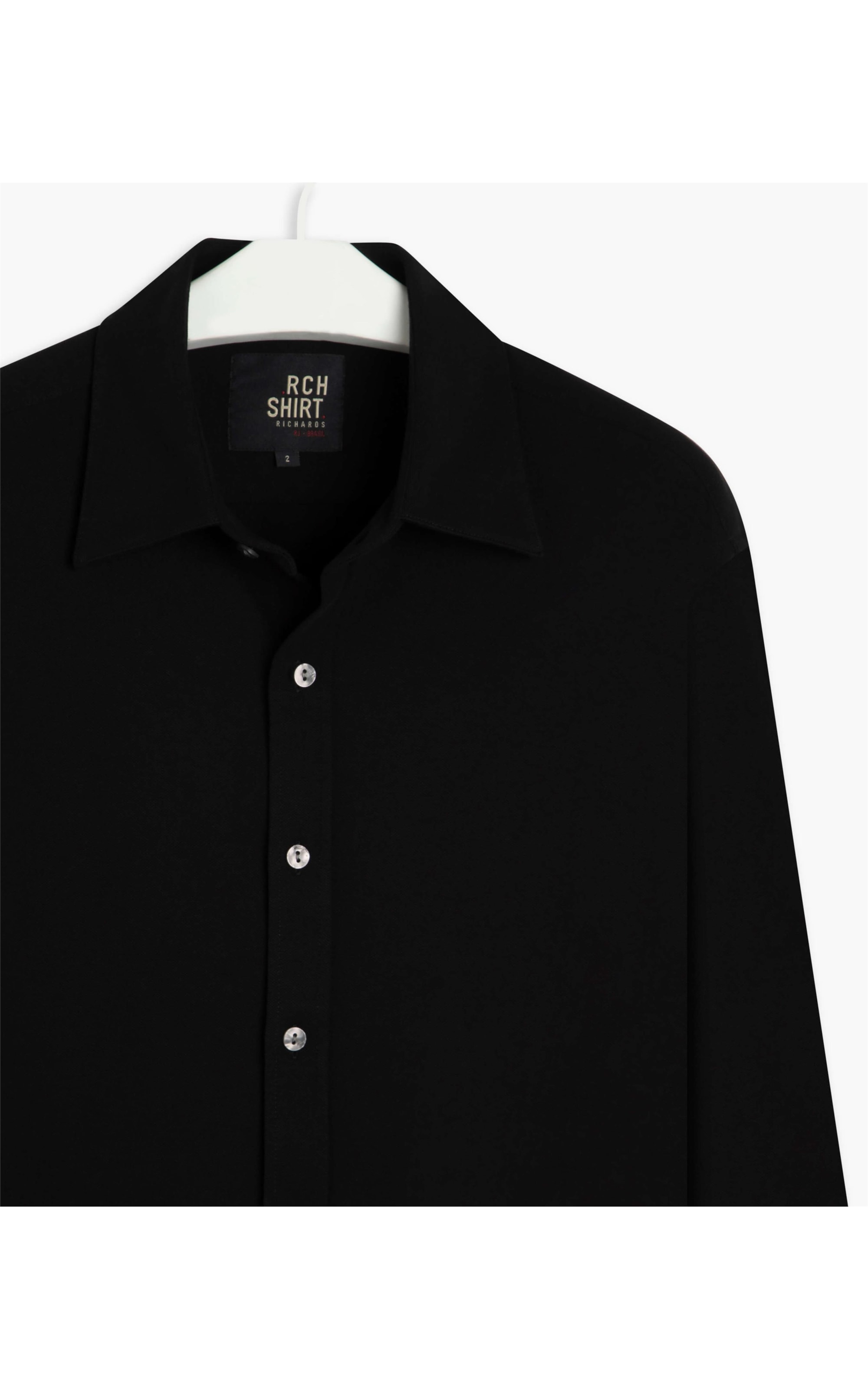 Camisa Piquet Classic Ml Preto