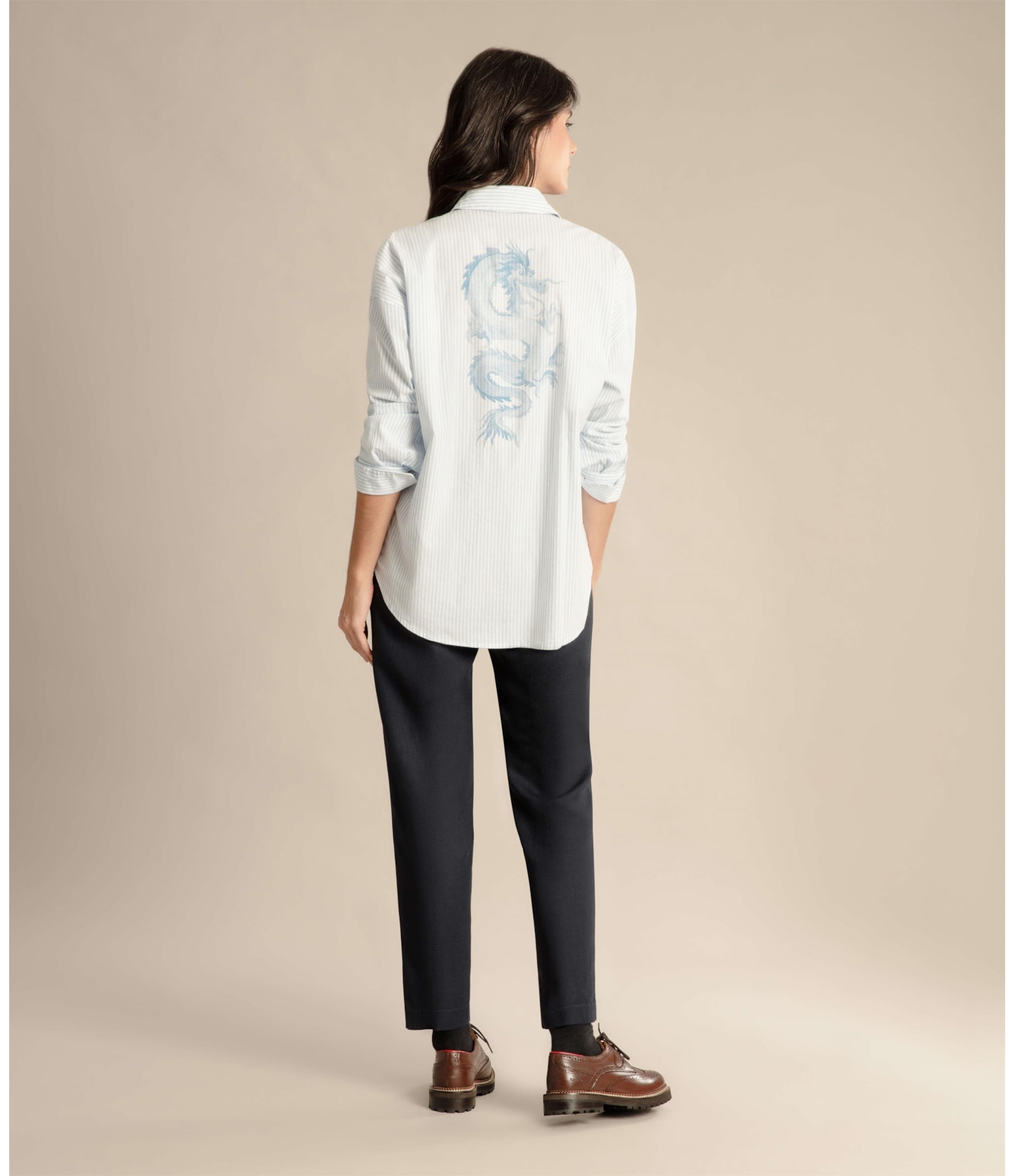 Camisa Piva Dragão Algodão Azul Claro