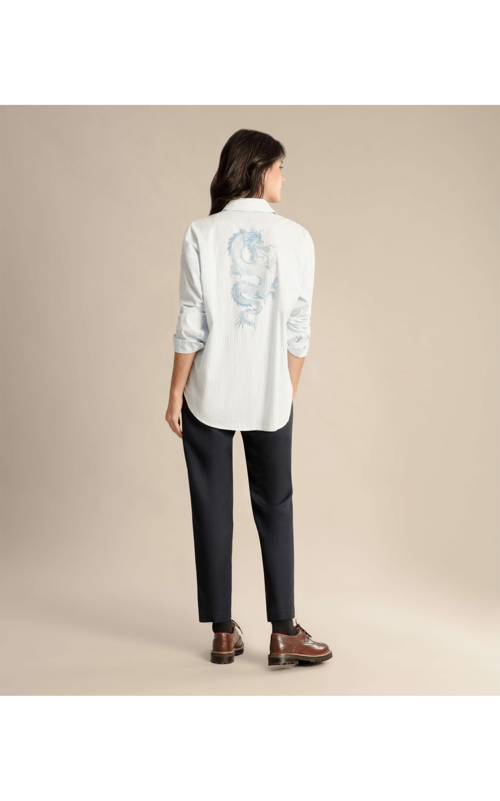 Camisa Piva Dragão Algodão Azul Claro