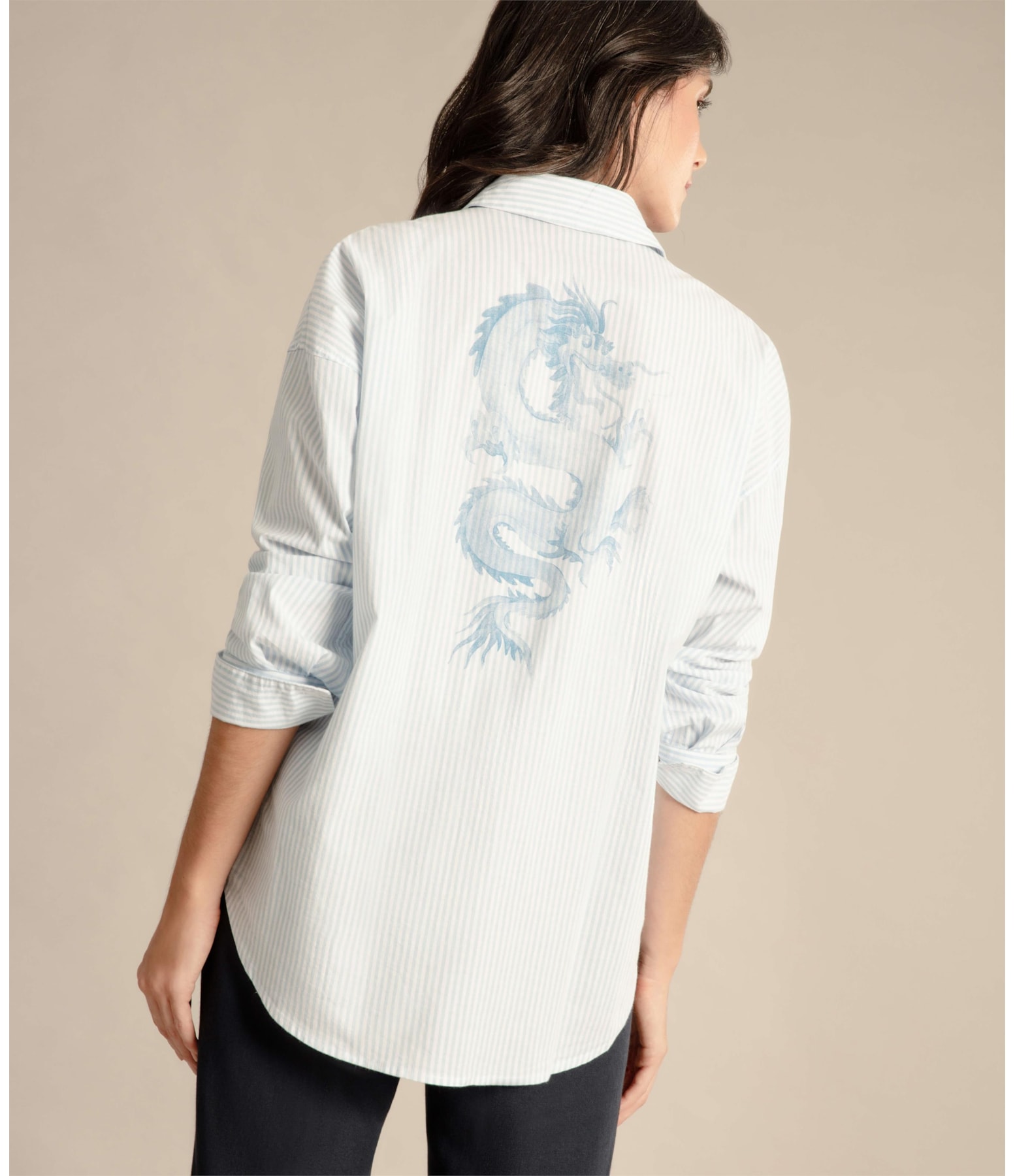 Camisa Piva Dragão Algodão Azul Claro