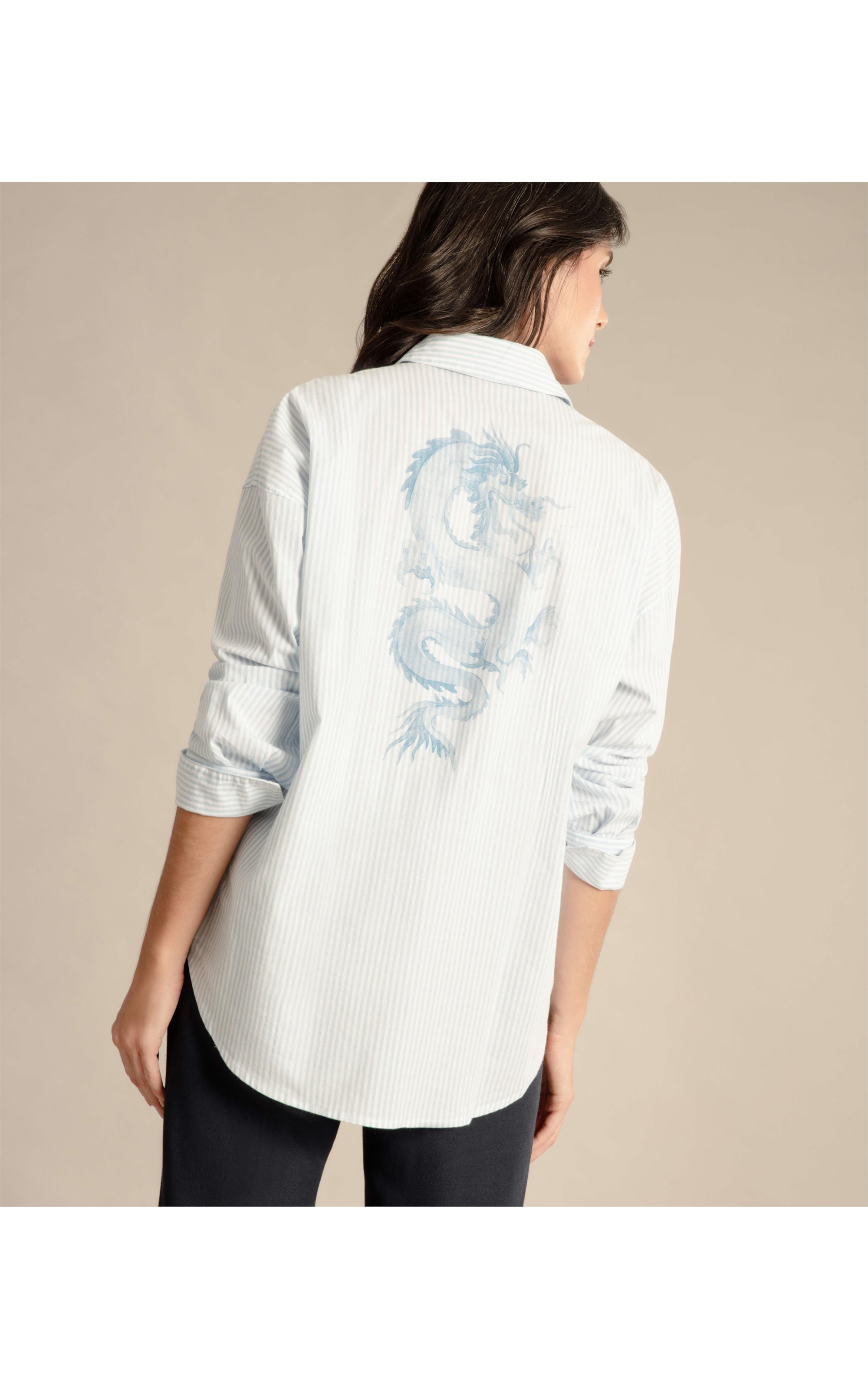 Camisa Piva Dragão Algodão Azul Claro
