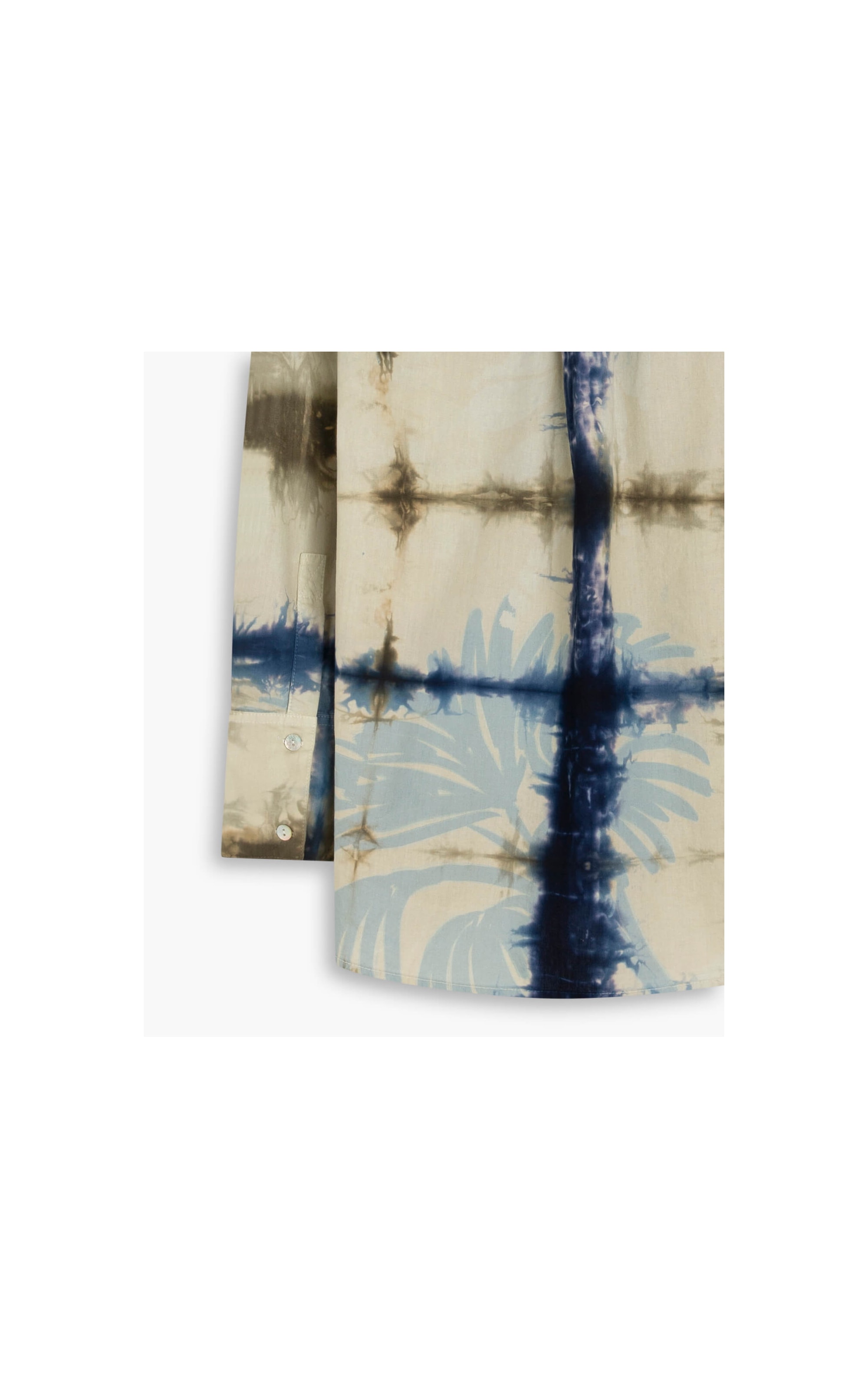 Camisa Piva Tie Dye Leaves Marinho