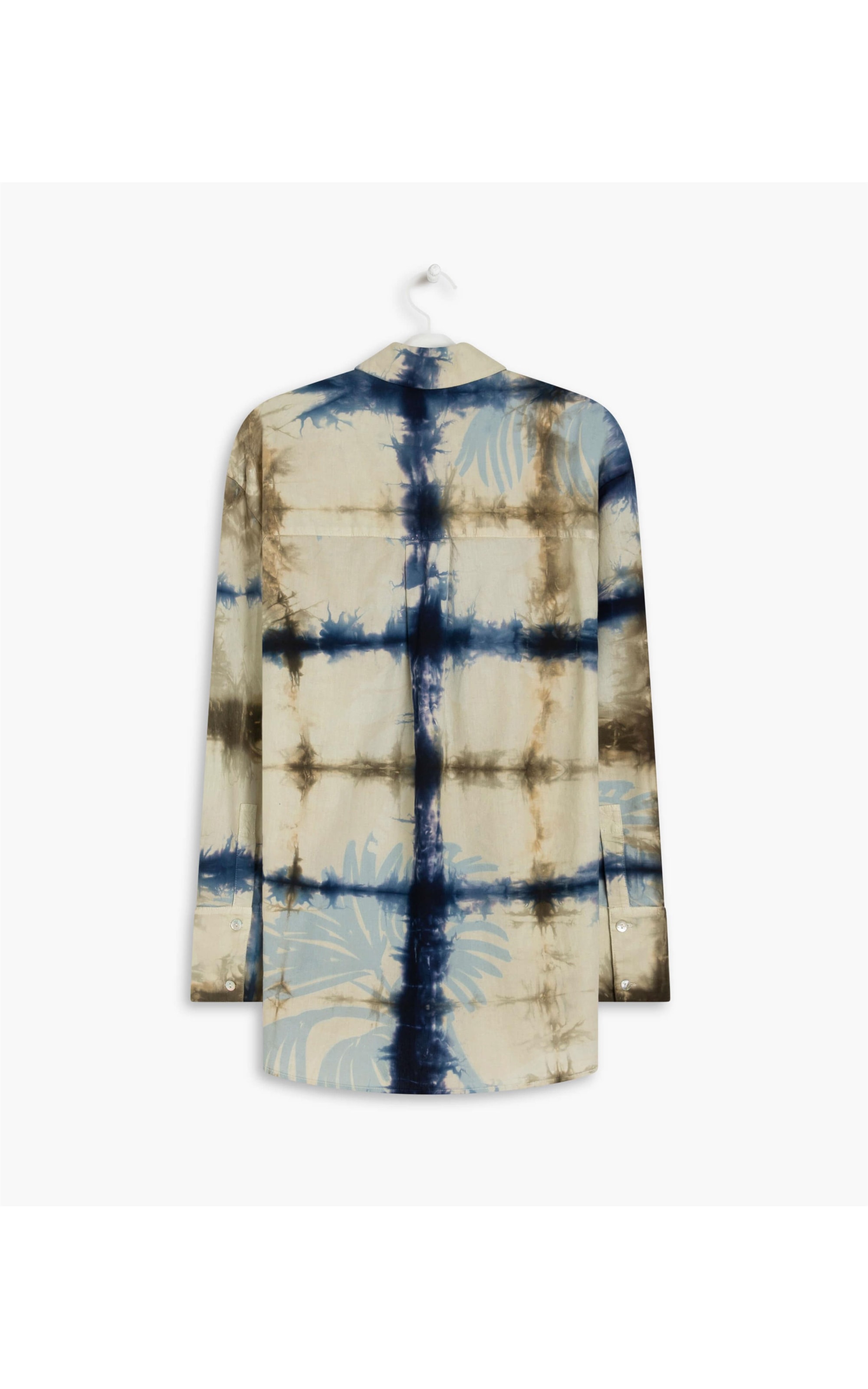 Camisa Piva Tie Dye Leaves Marinho