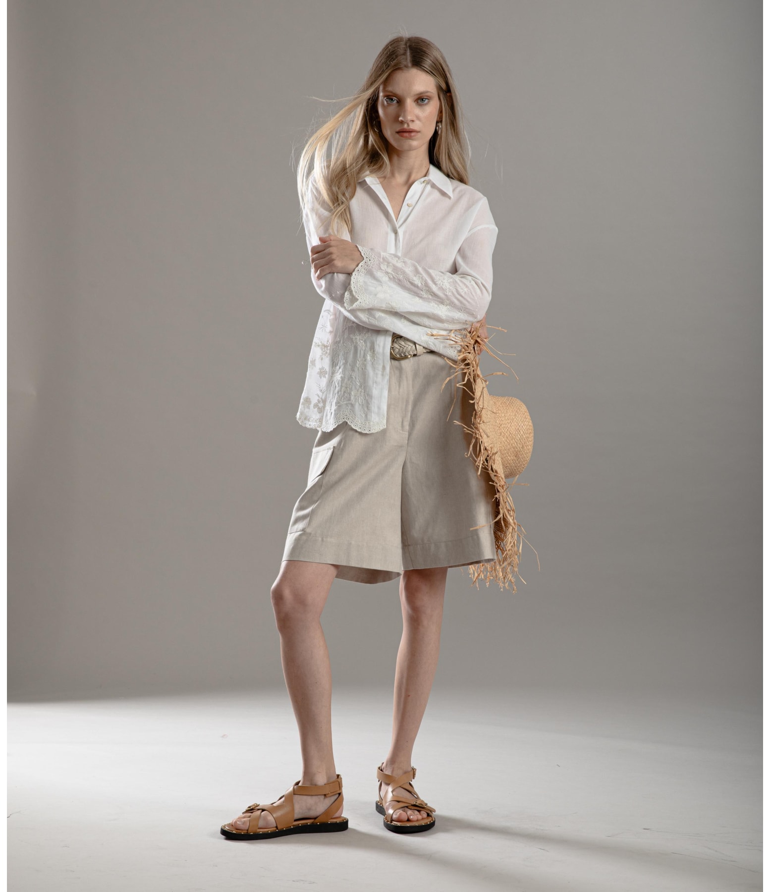 Camisa Piva Voilcotton Bordada Branco